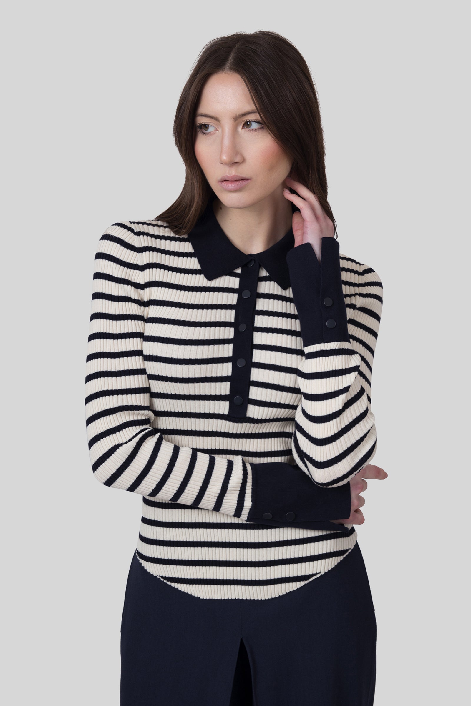 Semicouture Polo Aida Beige/blu Donna - 3