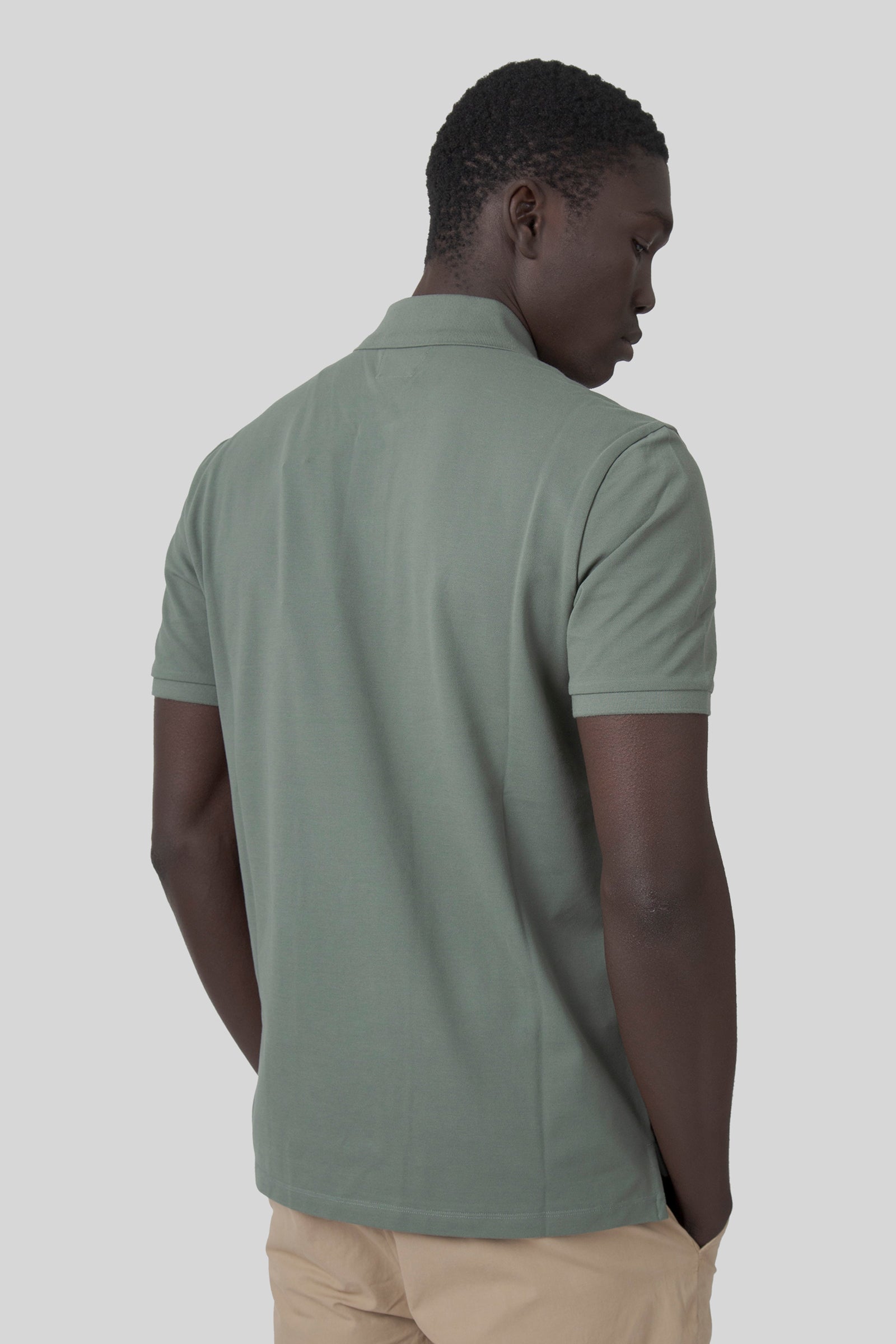 C.p. Company Polo Stretch Piquet Verde Salvia Uomo - 3