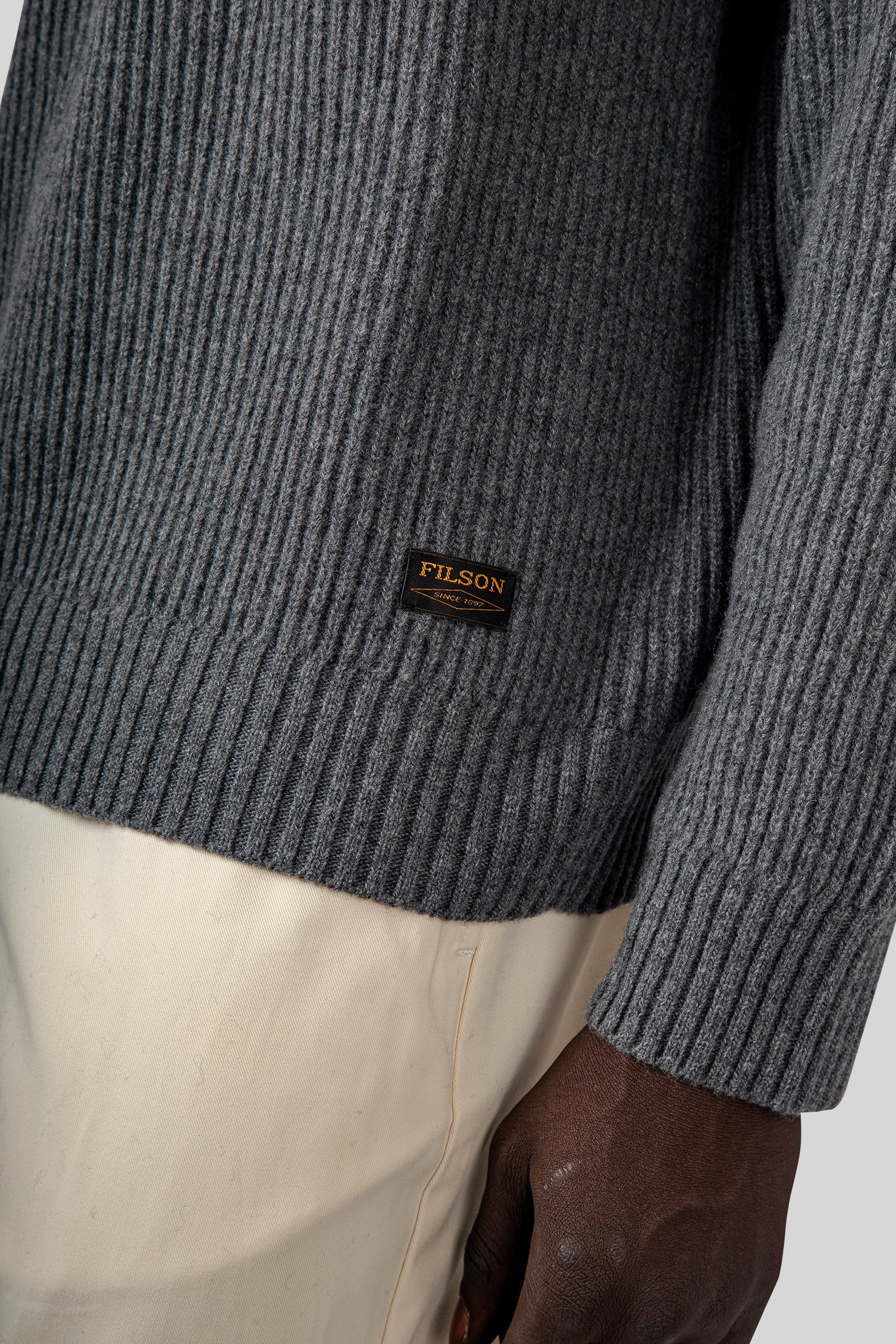 Filson Cascade Rib Crewneck Grigio Melange Uomo - 6