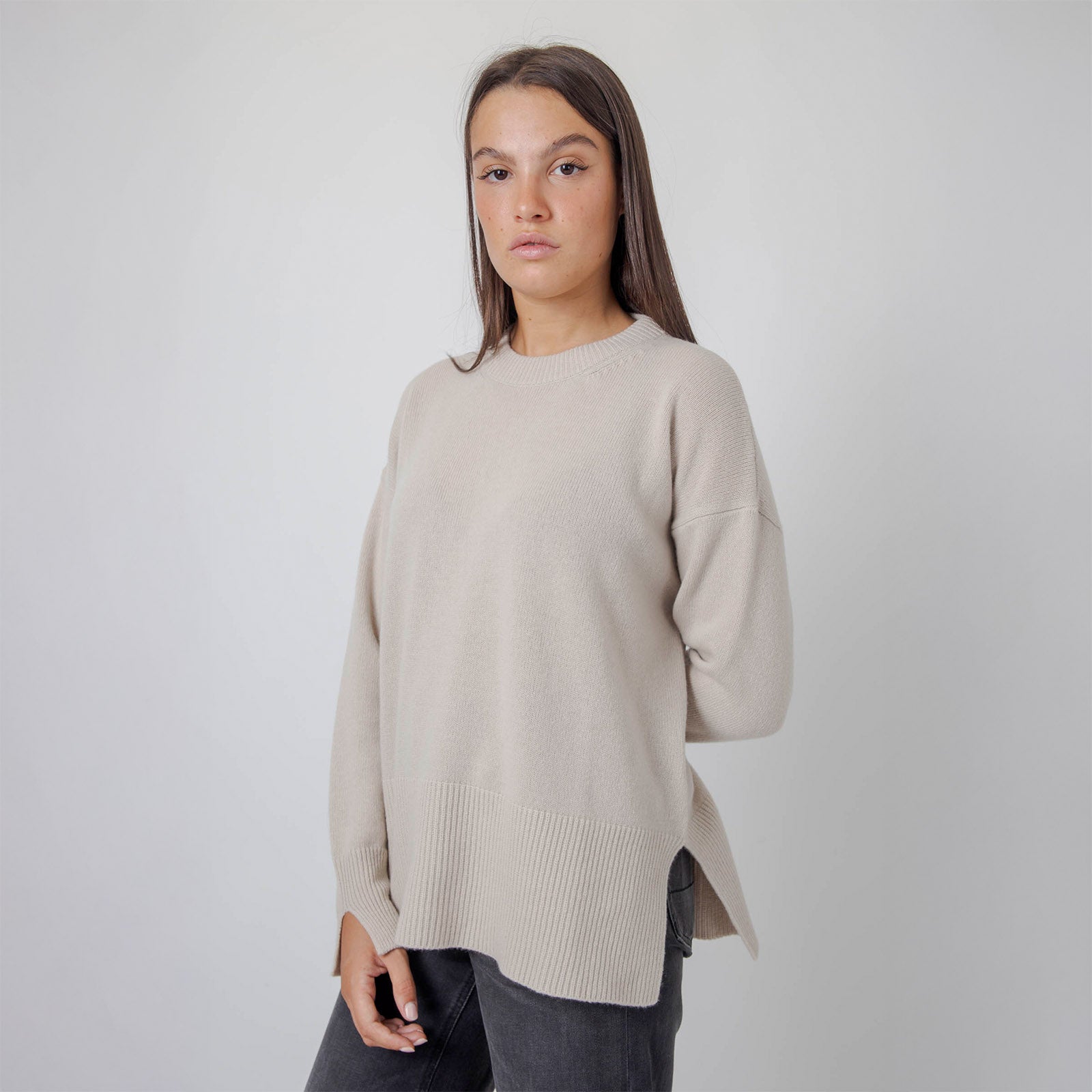 Roberto Collina Maglia Girocollo Lana Cashmere Beige Donna - 9