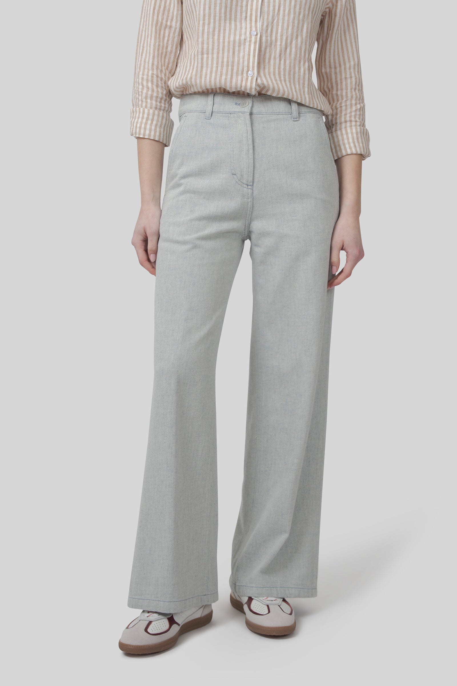 Aspesi Jeans Palazzo Grigio Chiaro Donna - 6
