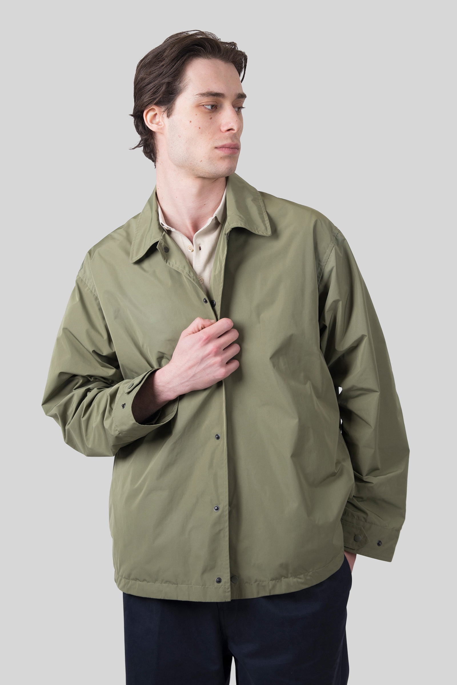 Aspesi Camicia Pollard Lite In Taffeta Verde Salvia Uomo - 1