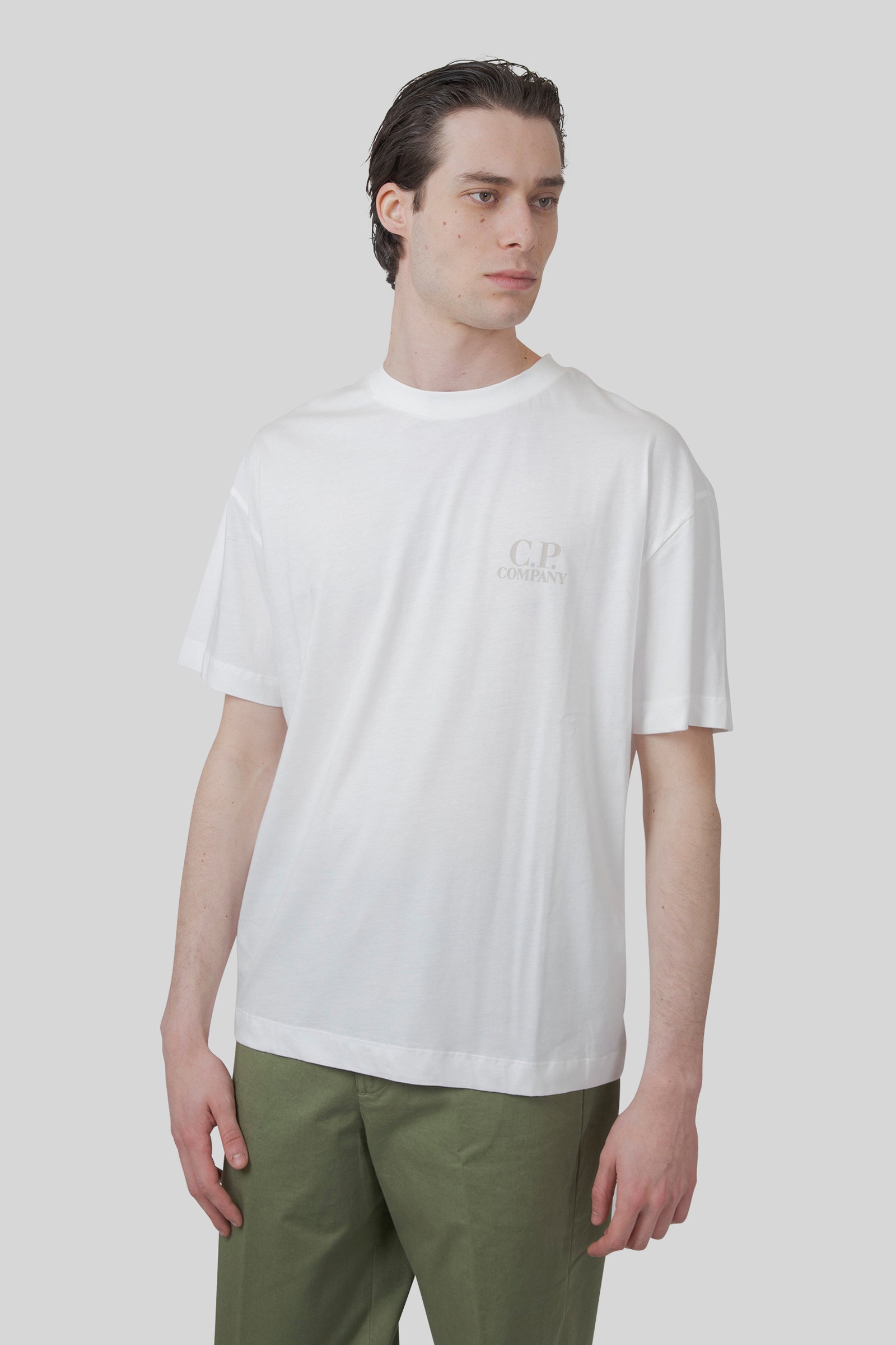 C.p. Company T-shirt 30/1 Jersey Printed Graphics Bianco Off Uomo - 1