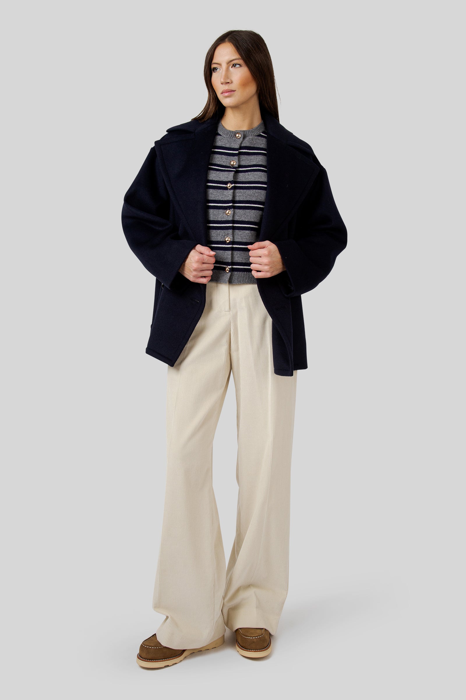 Semicouture Cardigan Yasmin Grigio/blu/burro Donna - 2