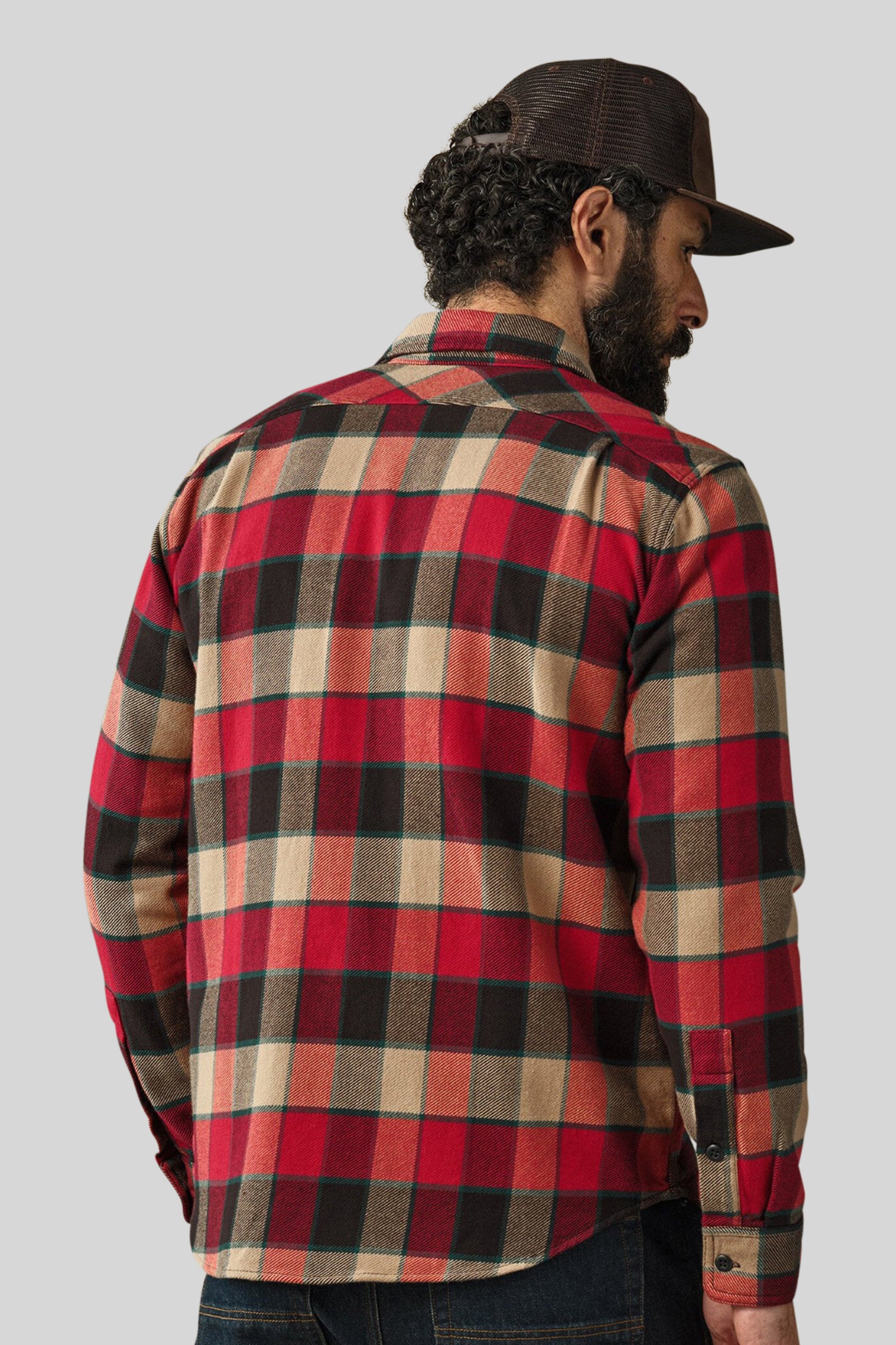 Filson Vintage Flannel Work Shirt Rosso/crema Uomo - 2