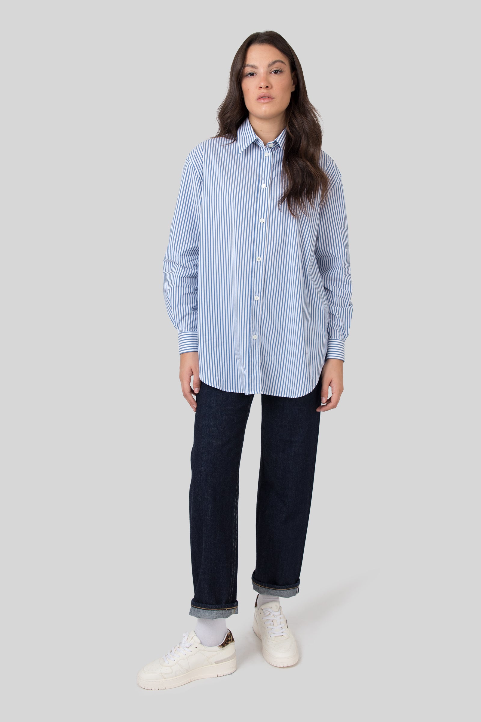 Department Five Camicia Over Hangar In Popeline Blu Donna - 2