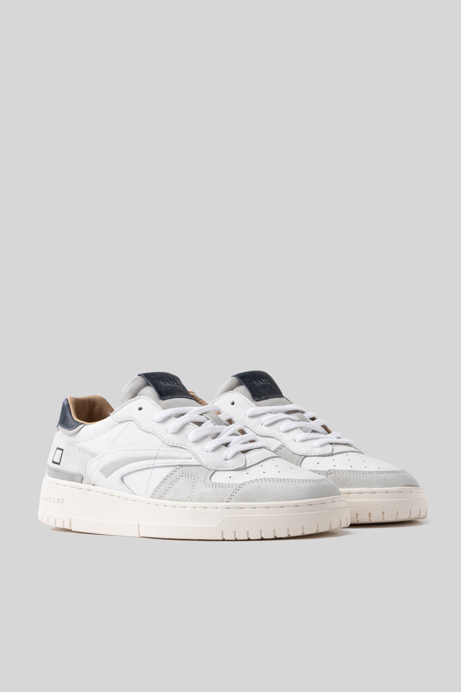 D.a.t.e. Sneaker Torneo Pure Vintage Calf Bianco/blu Uomo - 3