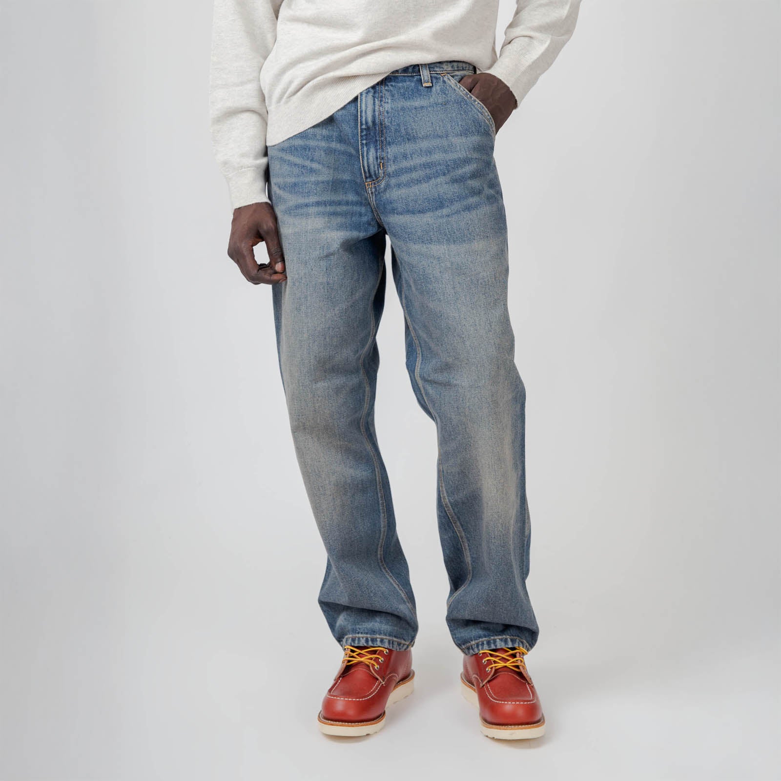 Carhartt Wip Jeans Single Knee Blu Medio Uomo - 7
