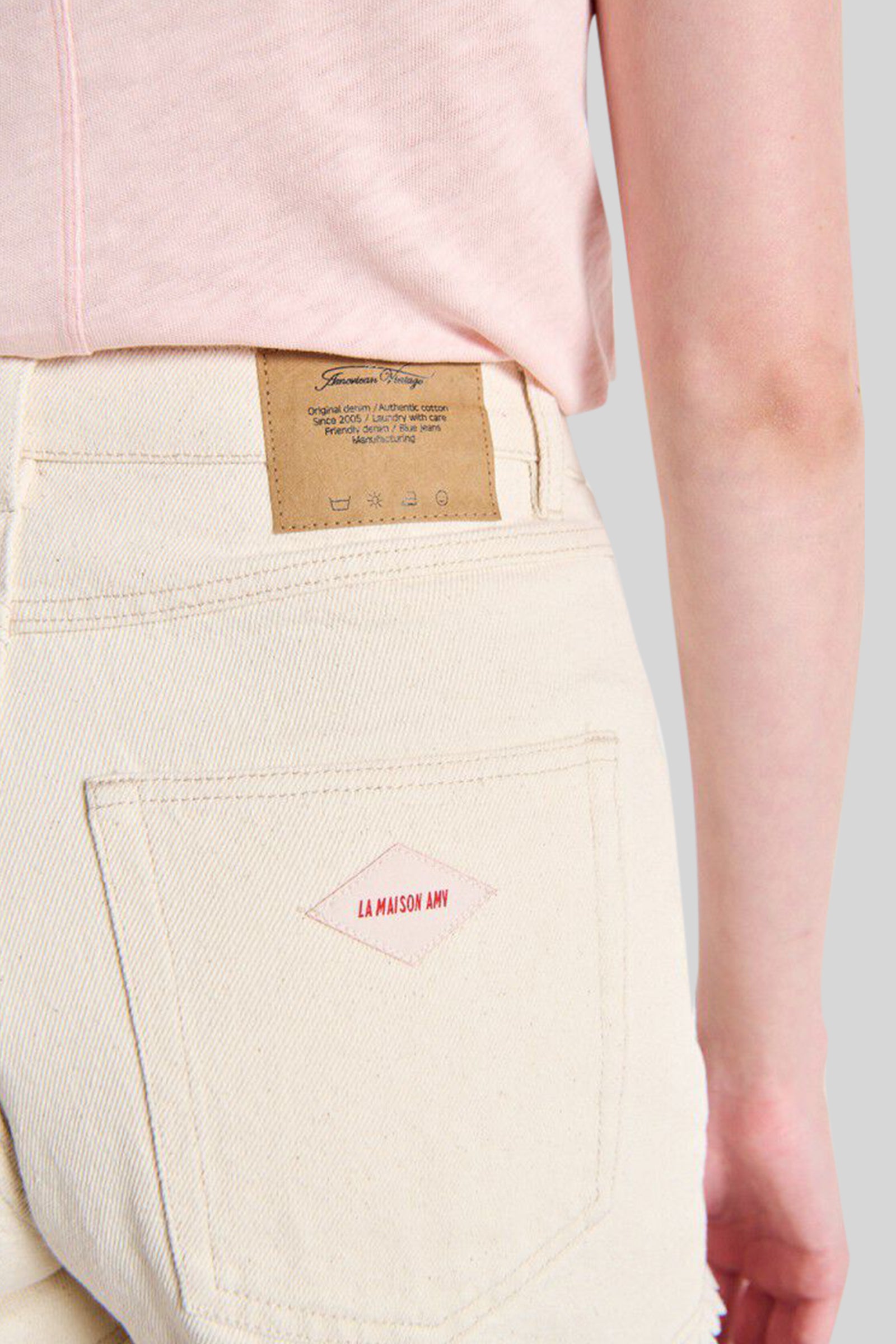 American Vintage Shorts Tineborow Ecru Donna - 2