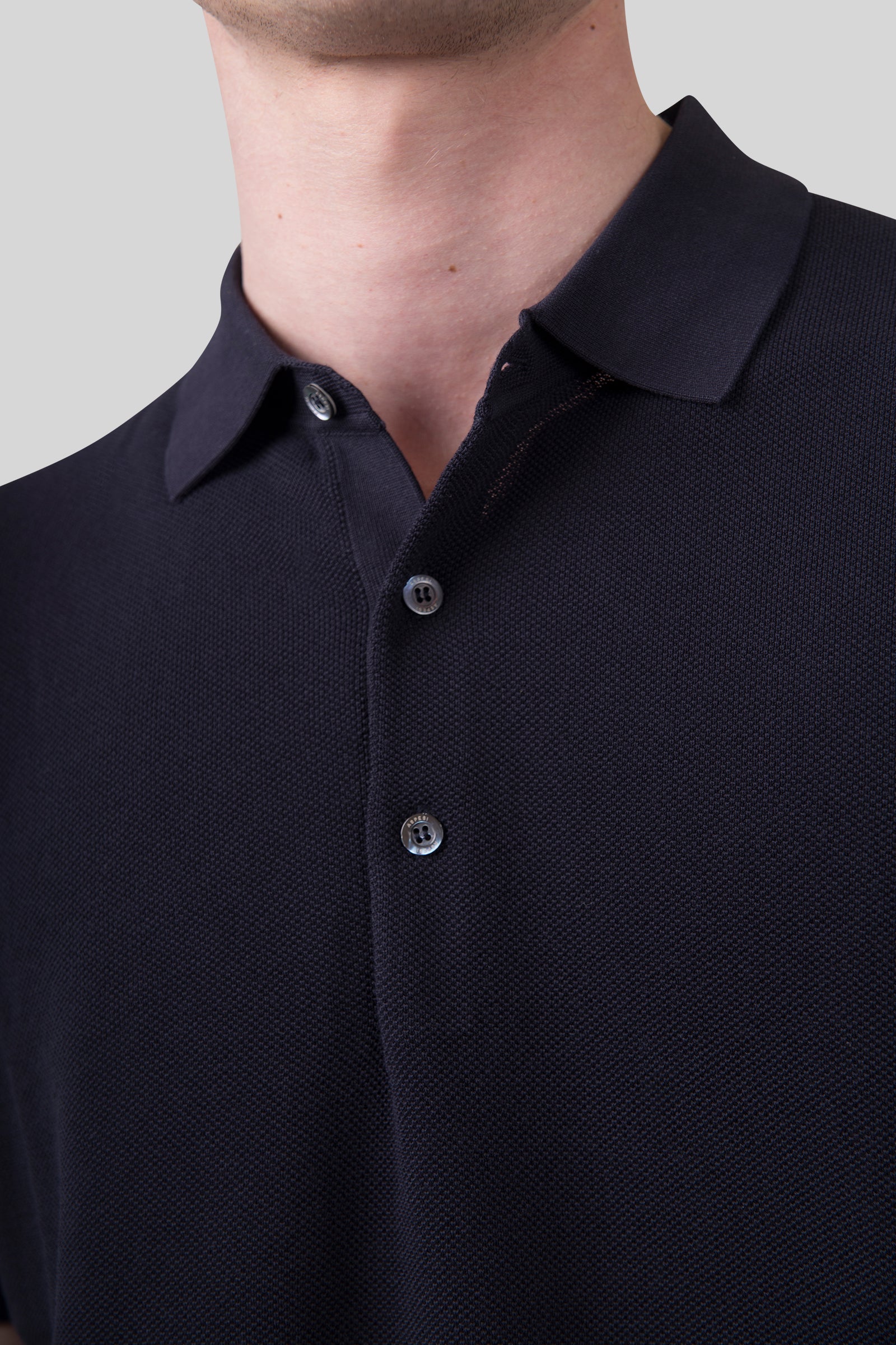 Piquet Stitch Cotton Polo Shirt - 4