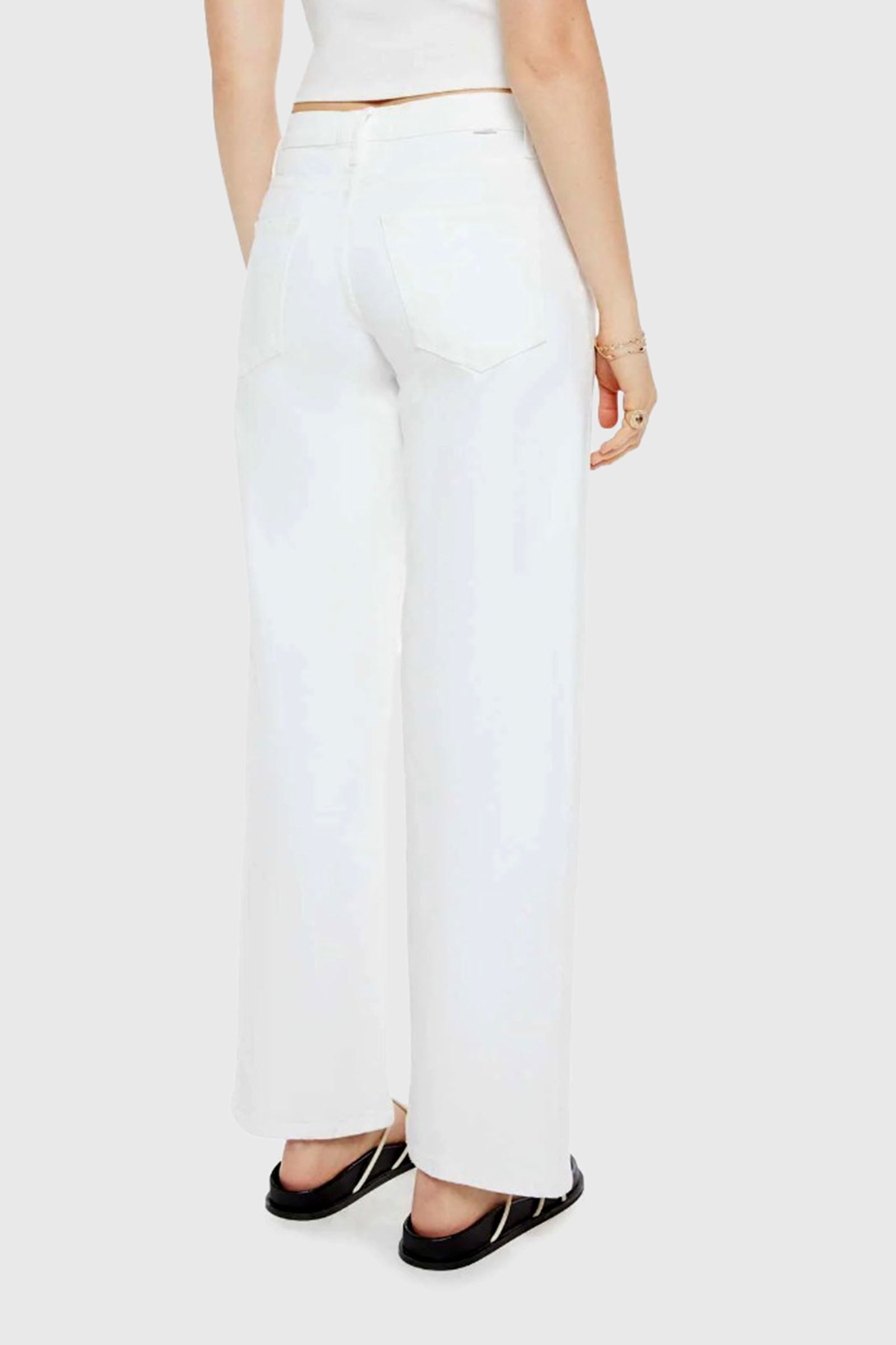 Mother Jeans The Spinner Zip Sneak Bianco Donna - 5