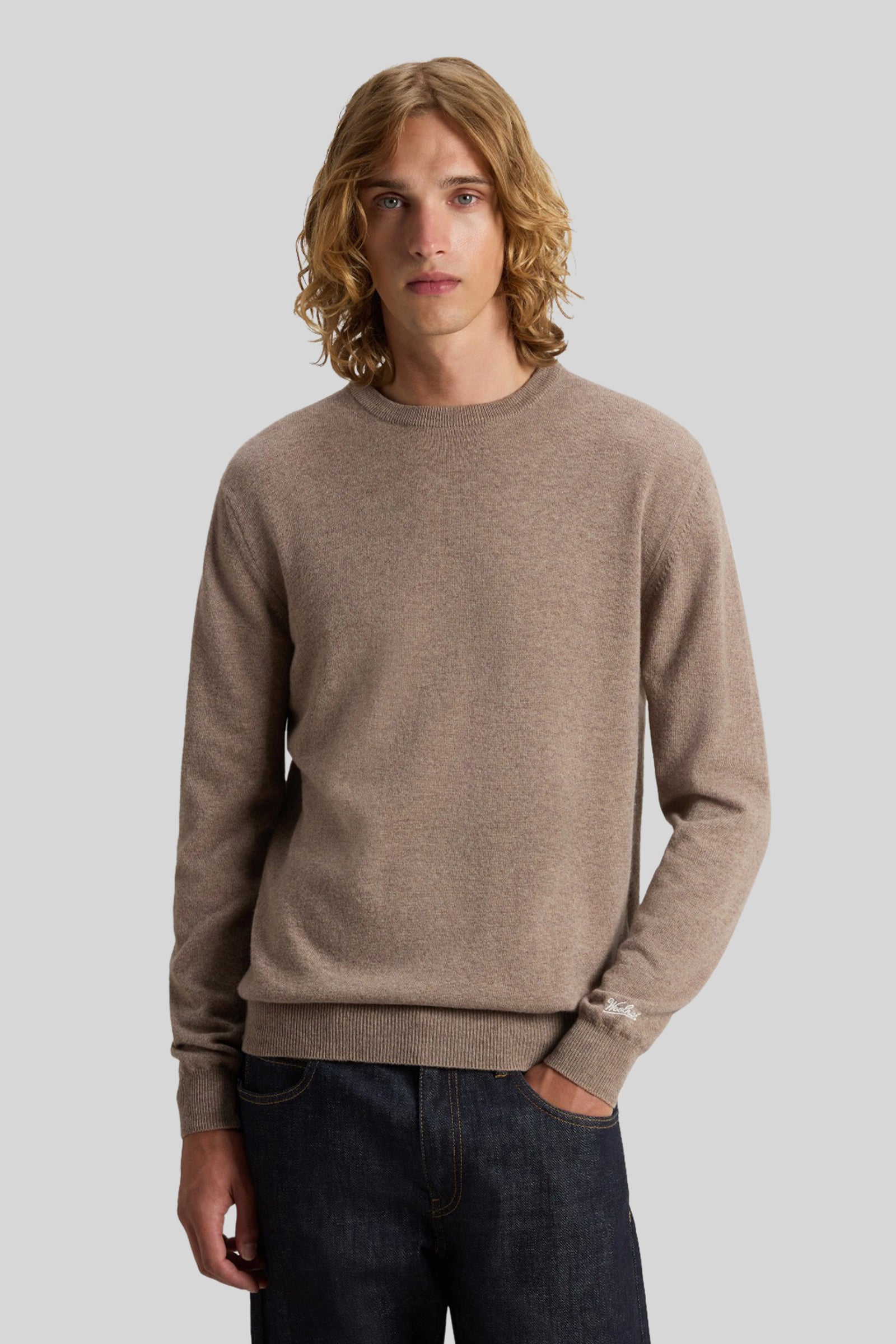 Woolrich Maglia Girocollo Lambswool Marrone Uomo - 3