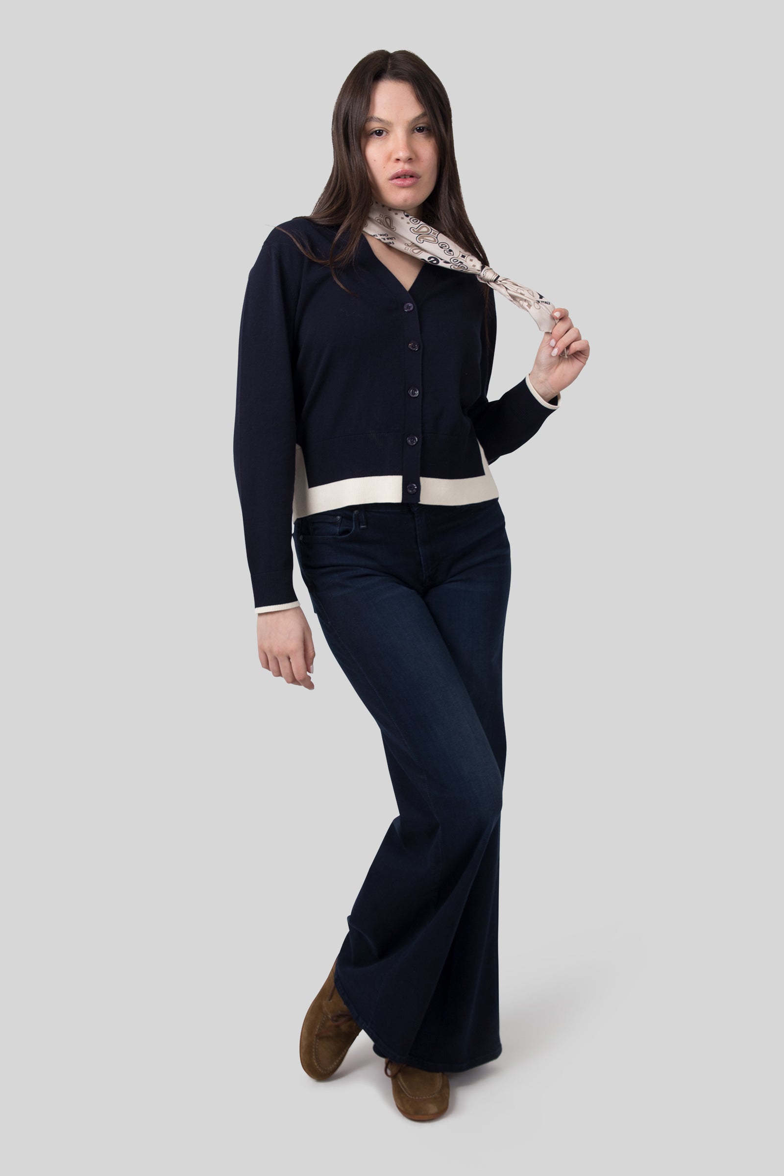 Semicouture Cardigan Amanda Beige/blu Donna - 2