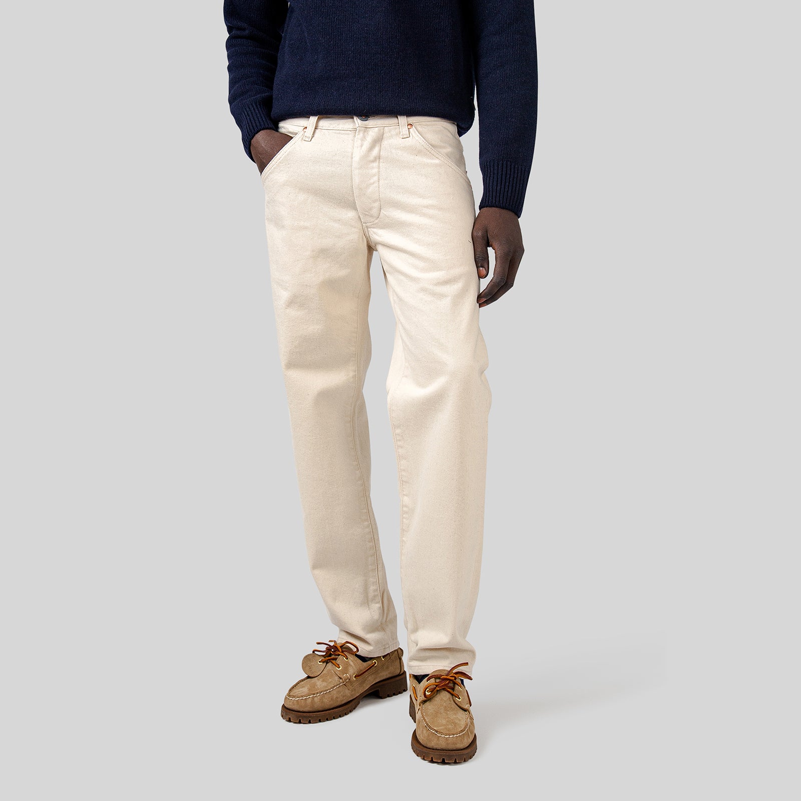 Tela Genova Jeans Gregorio Bull Selvedge Raw Ecru Uomo - 6
