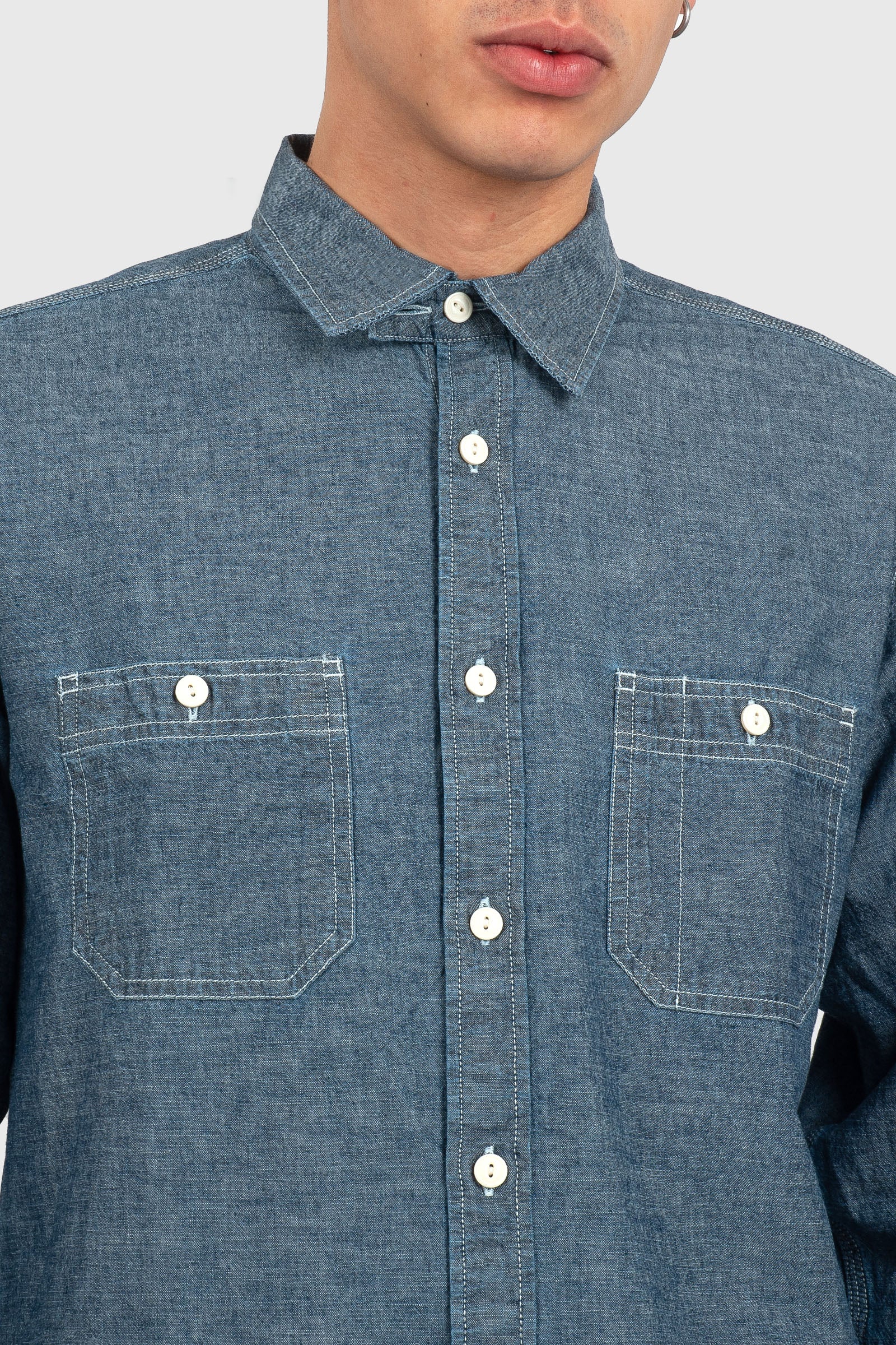 Sebago Camicia Sheetband Chambray Uomo - 5