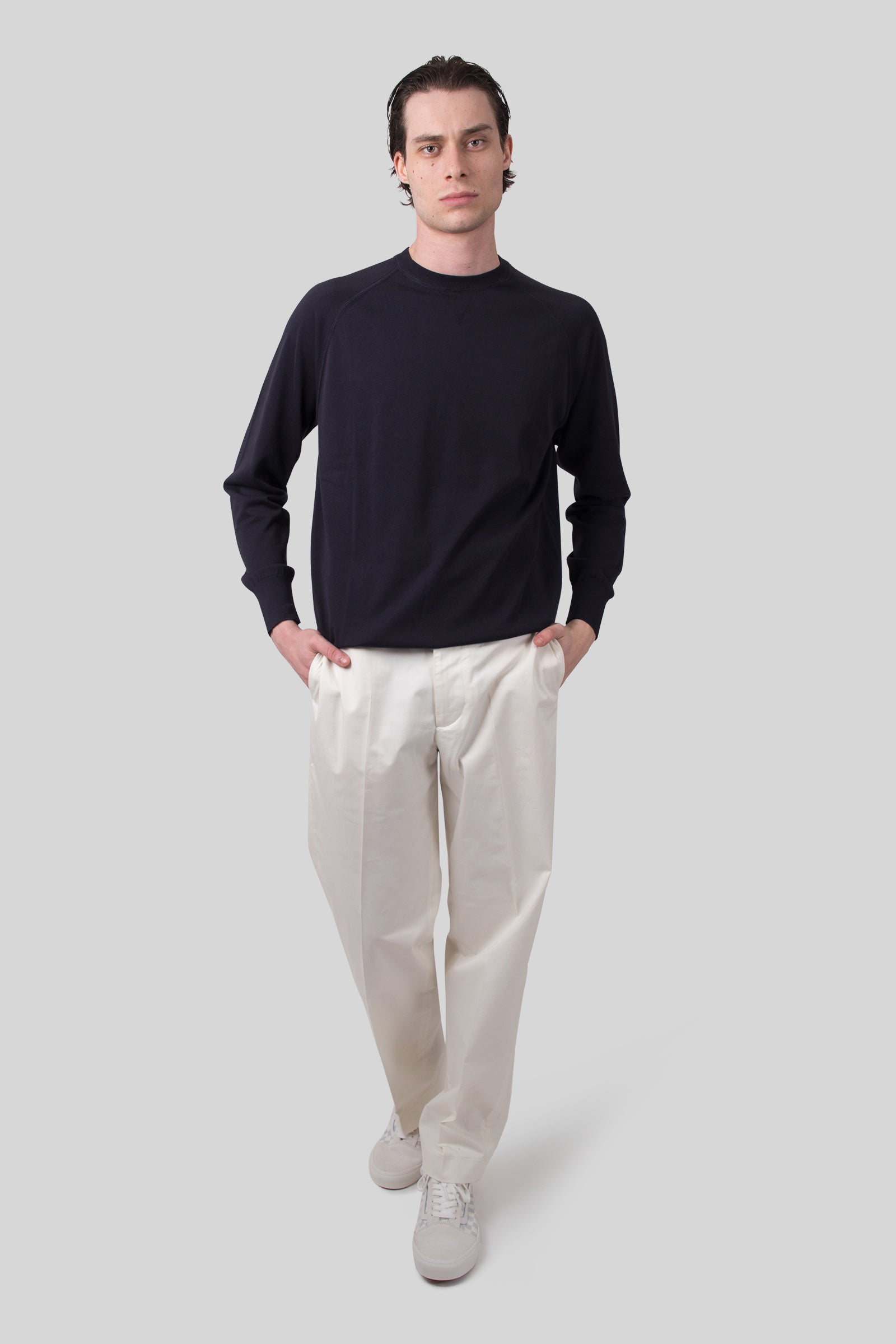 Aspesi Maglia Girocollo In Cotone Blu Navy Donna - 3