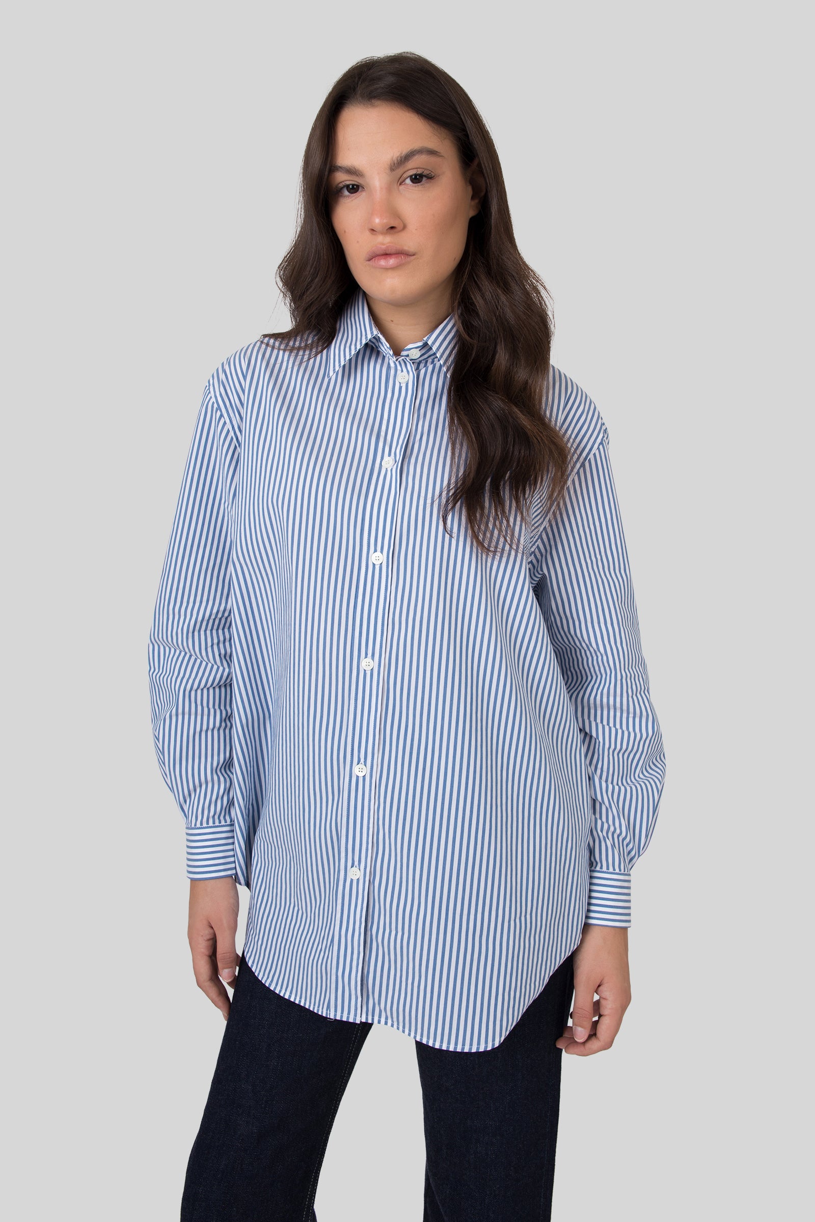Department Five Camicia Over Hangar In Popeline Blu Donna - 5