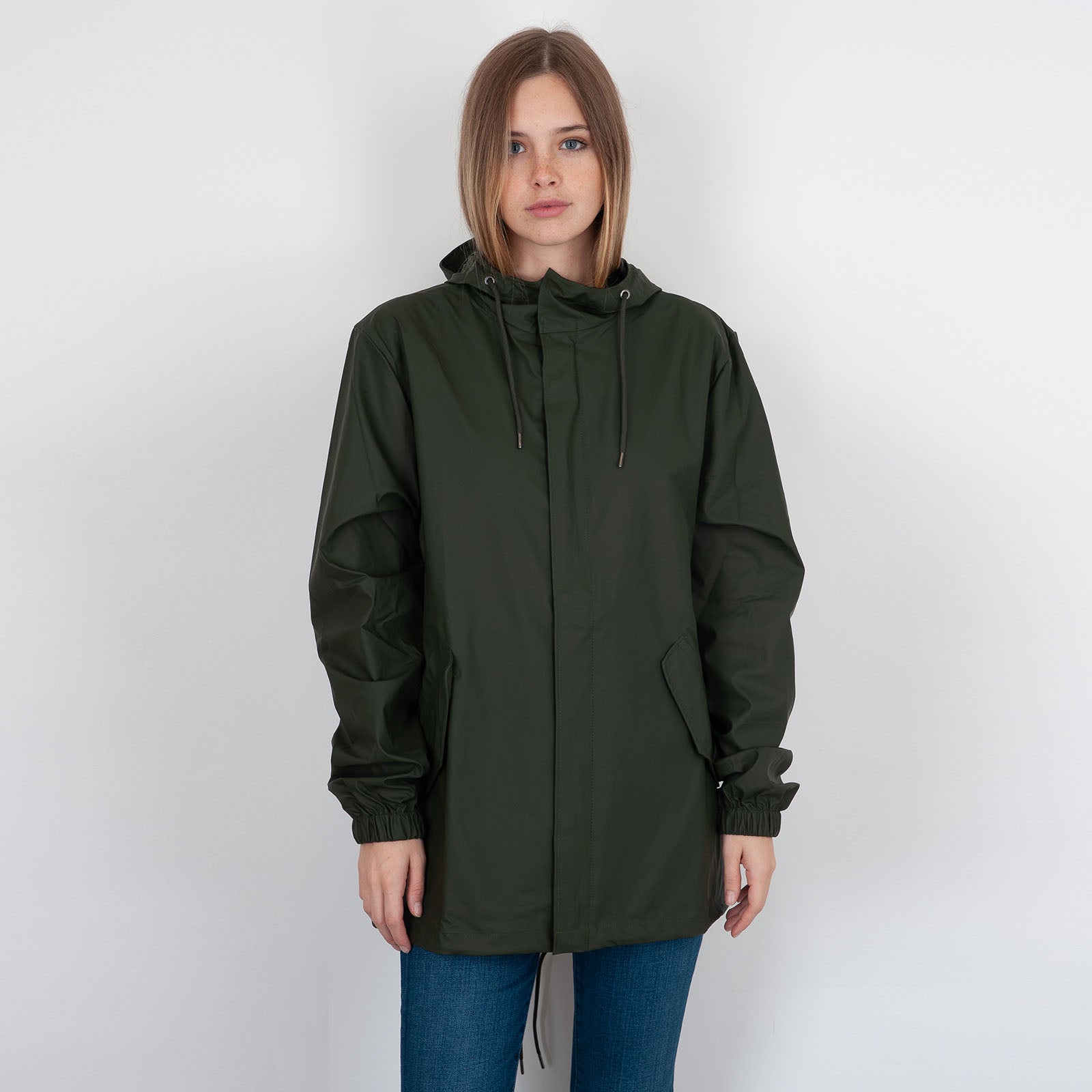 Rains Fishtail Jacket Verde Scuro Donna - 6