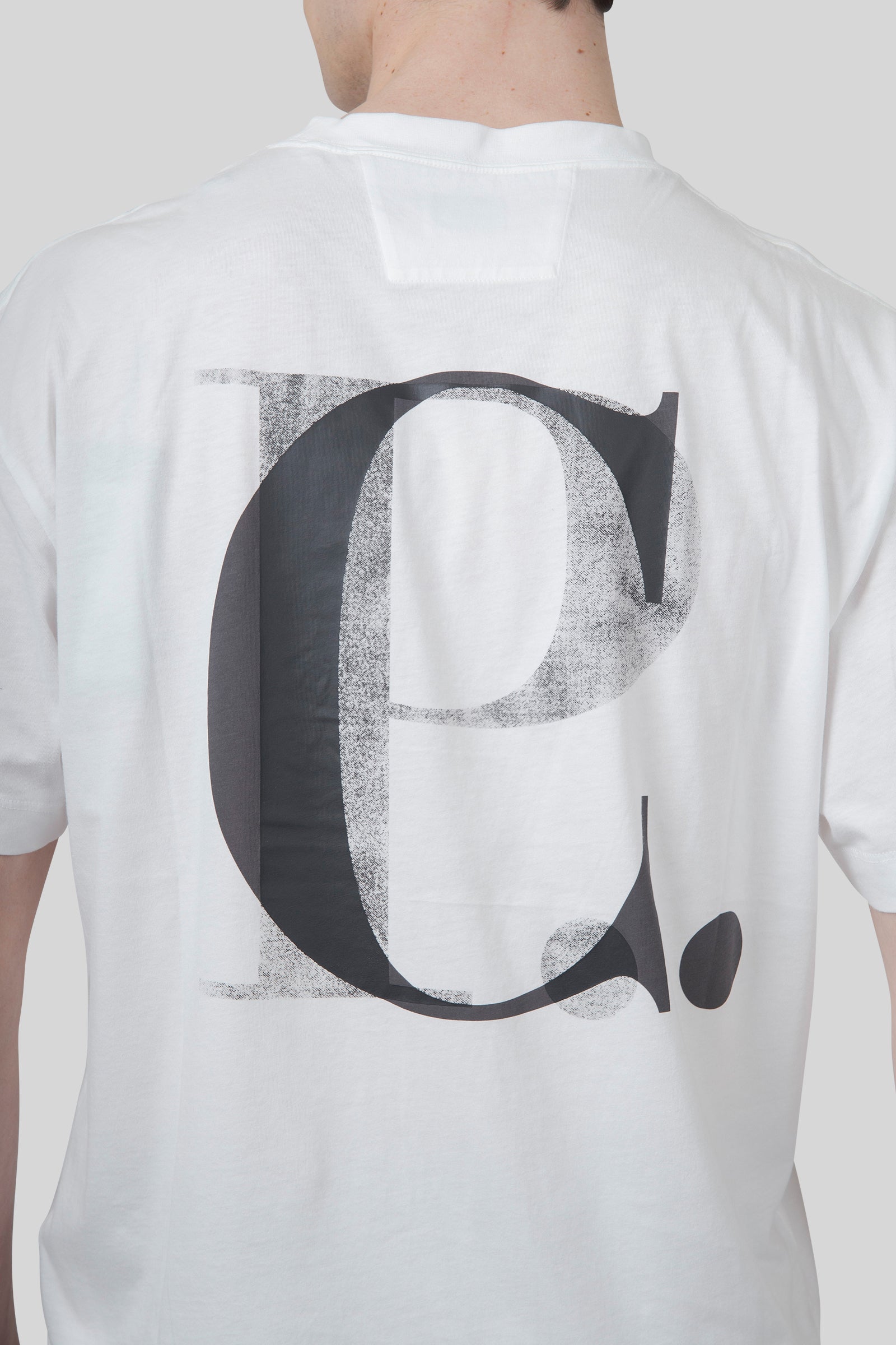 C.p. Company T-shirt 30/1 Jersey Logo Bianco Off Uomo - 2