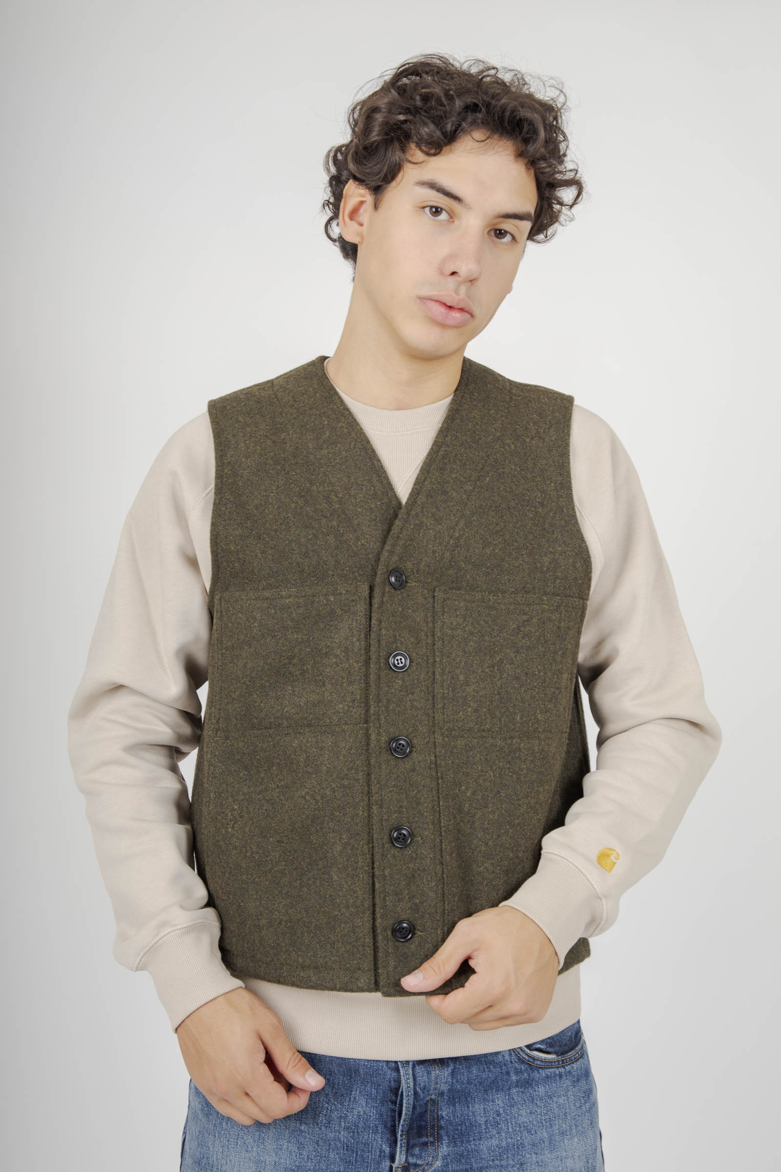 Filson Mackinaw Wool Vest Verde Scuro Uomo - 3