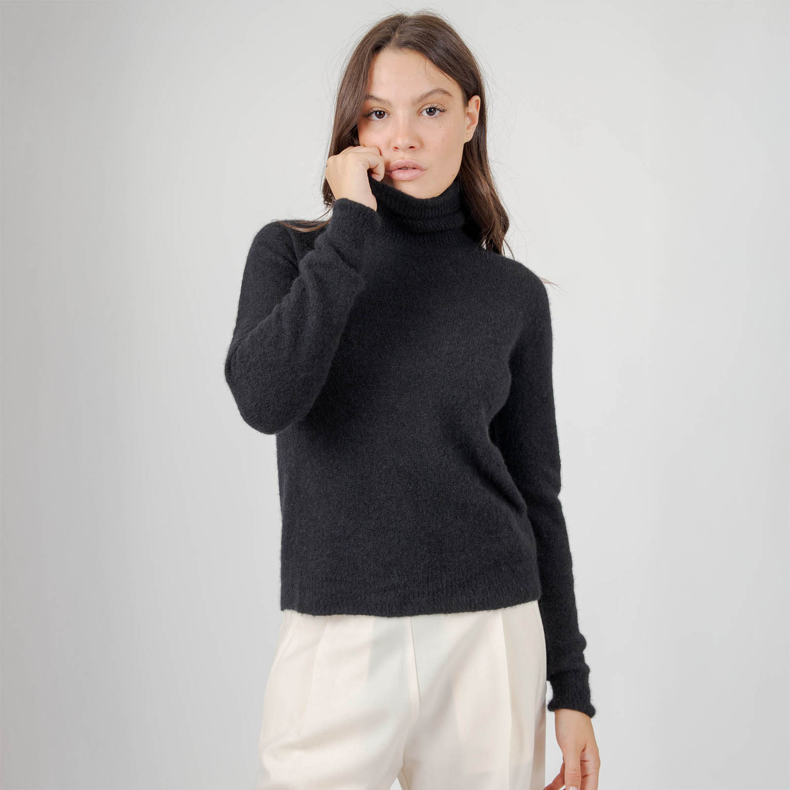 Roberto Collina Maglia Dolcevita Cashmere/seta Nero Donna - 7