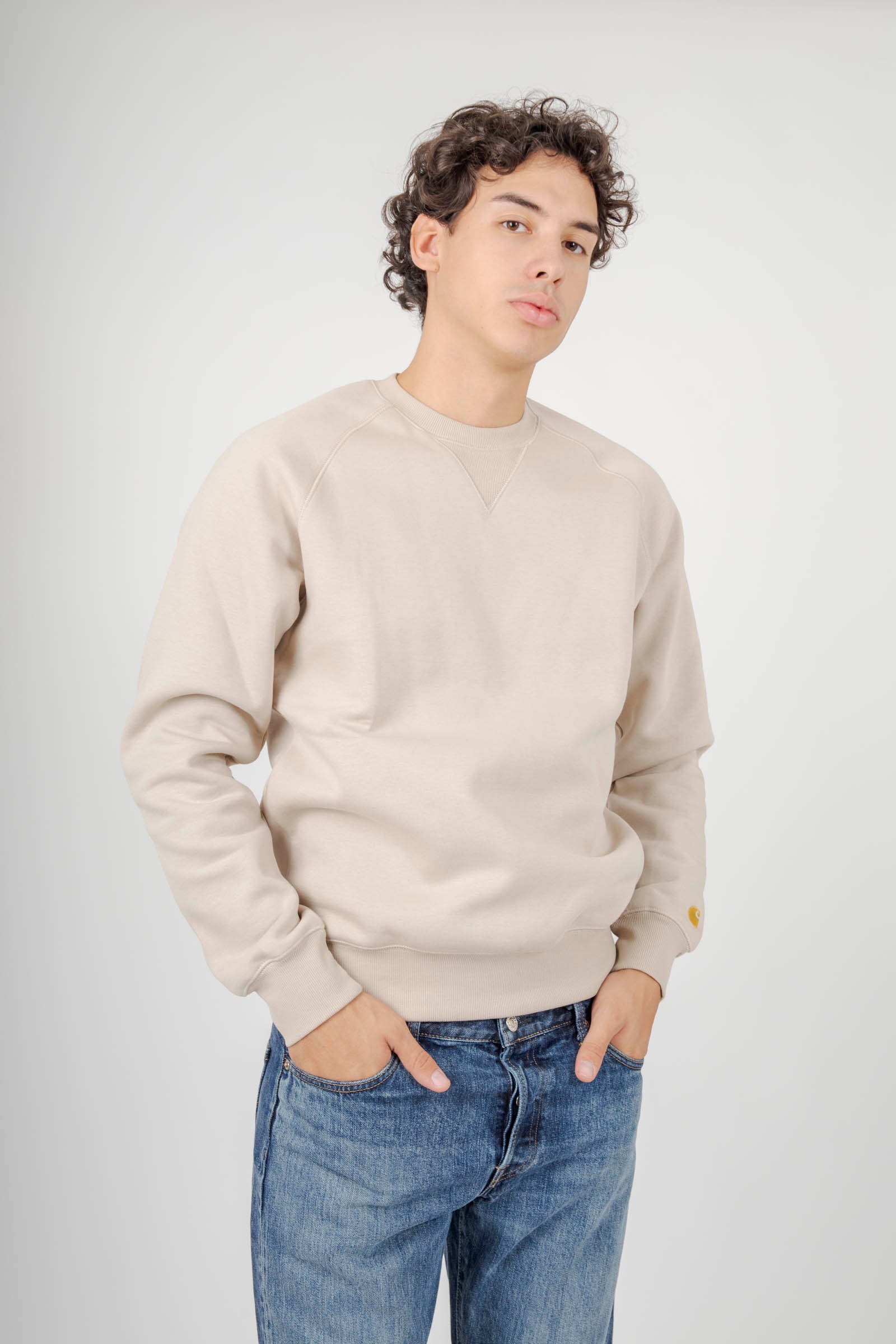 Carhartt Wip Chase Sweatshirt Beige Uomo - 3