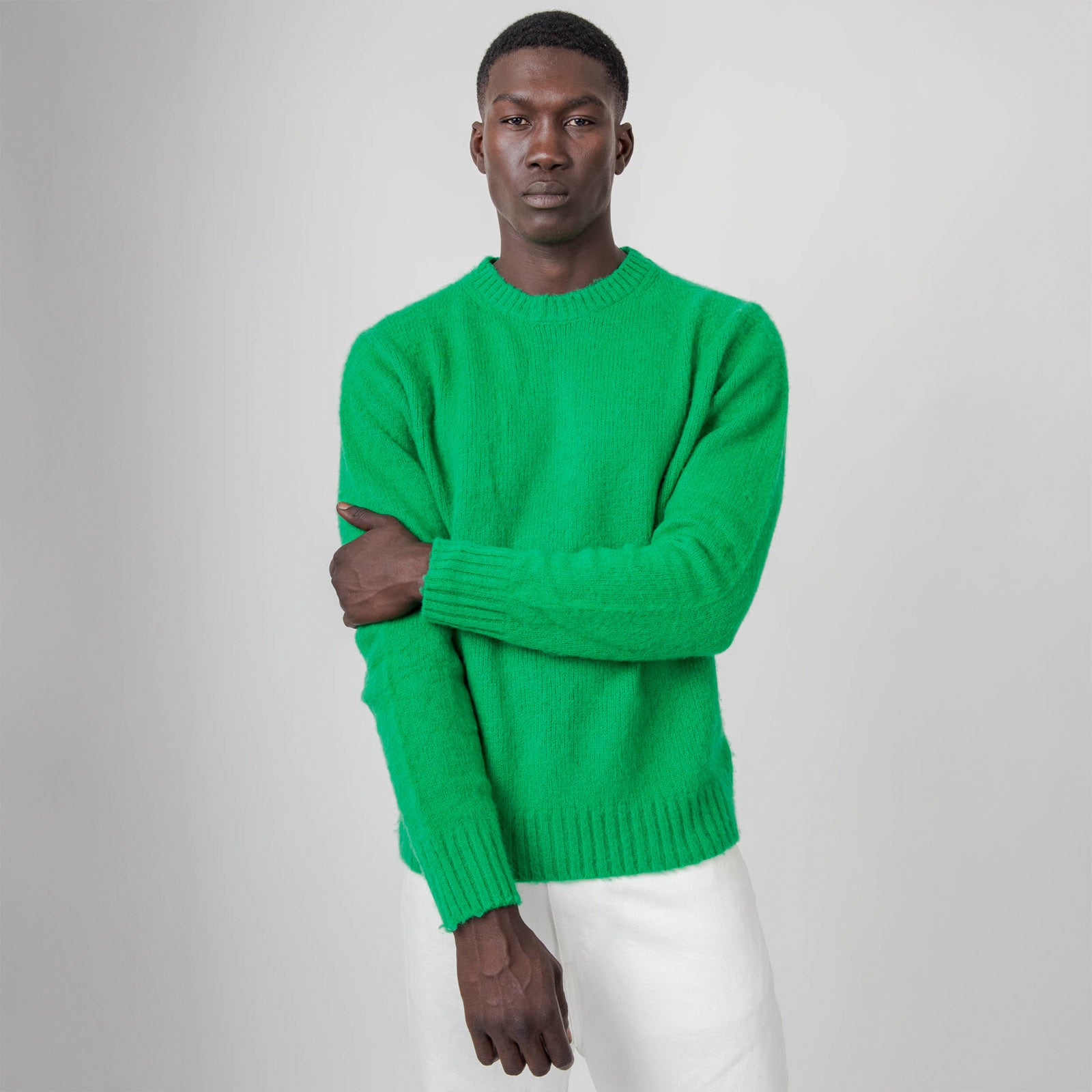 Aspesi Maglia Girocollo In Lana Shetland Verde Smeraldo Uomo - 7