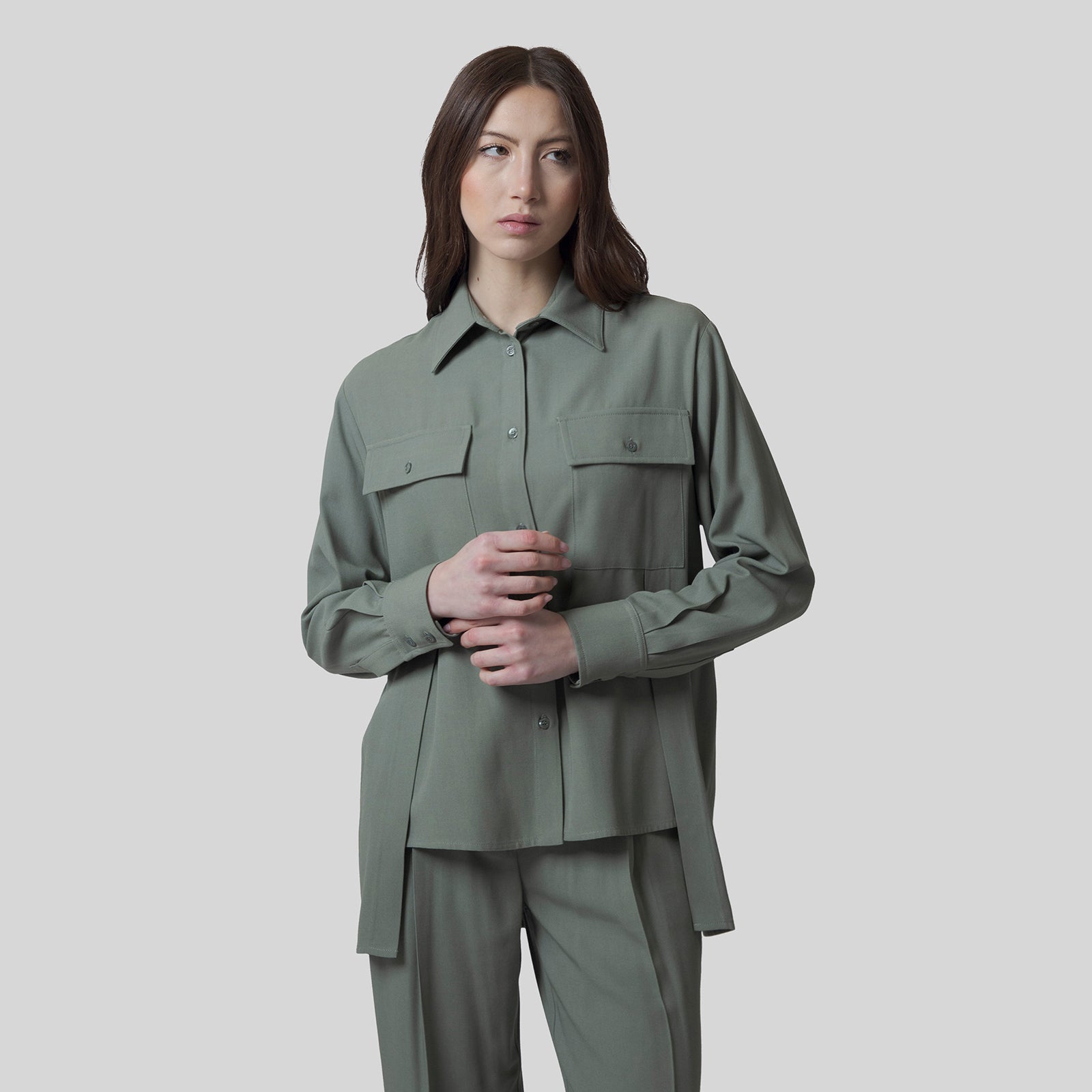 Semicouture Camicia Guadalupe Verde Salvia Donna - 7