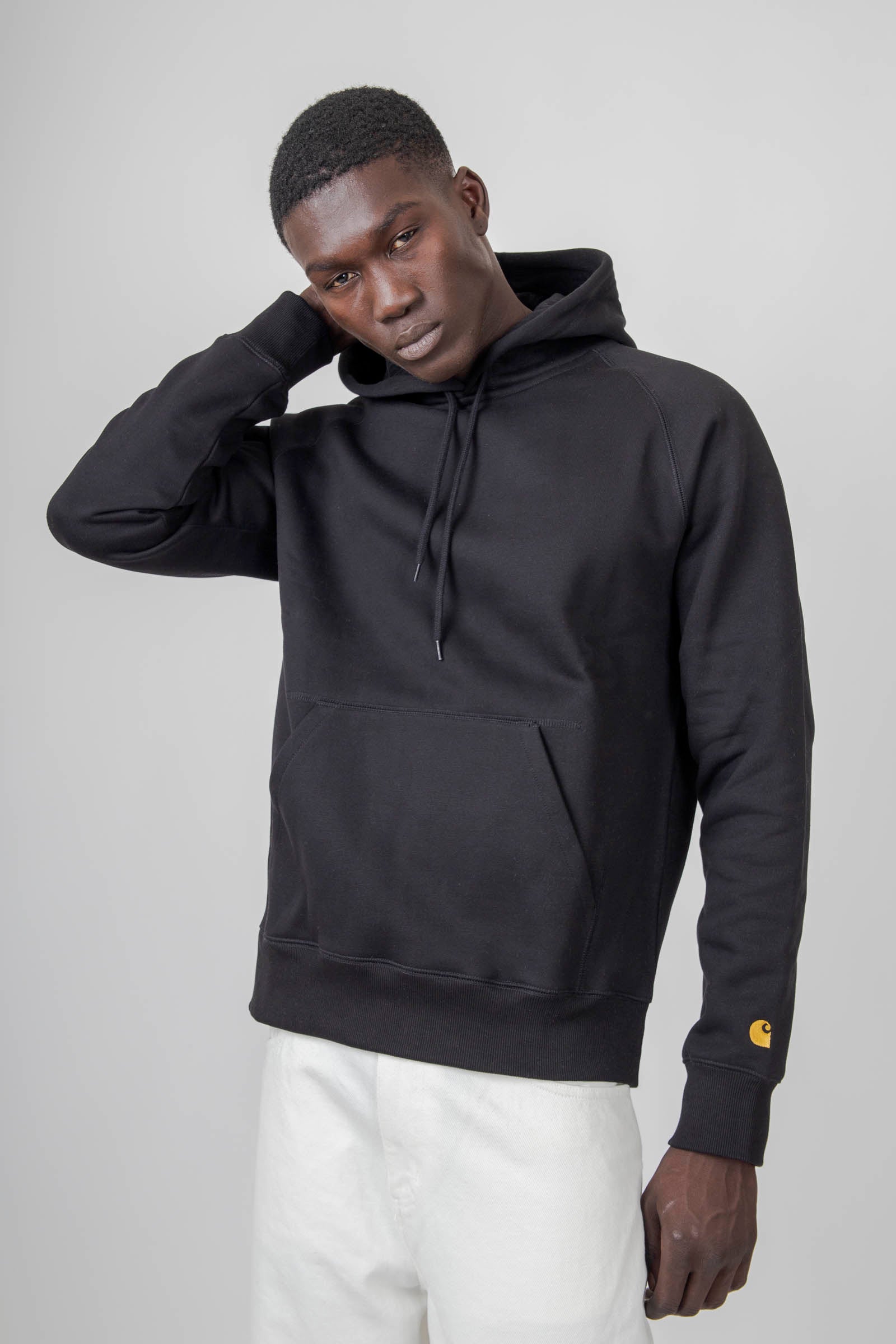 Carhartt Wip Hooded Chase Sweatshirt Nero Uomo - 1