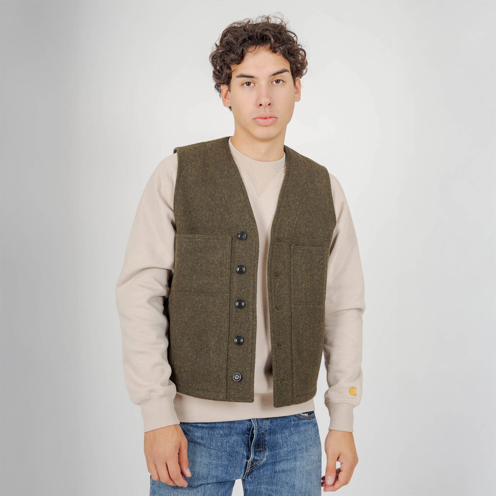 Filson Mackinaw Wool Vest Verde Scuro Uomo - 7