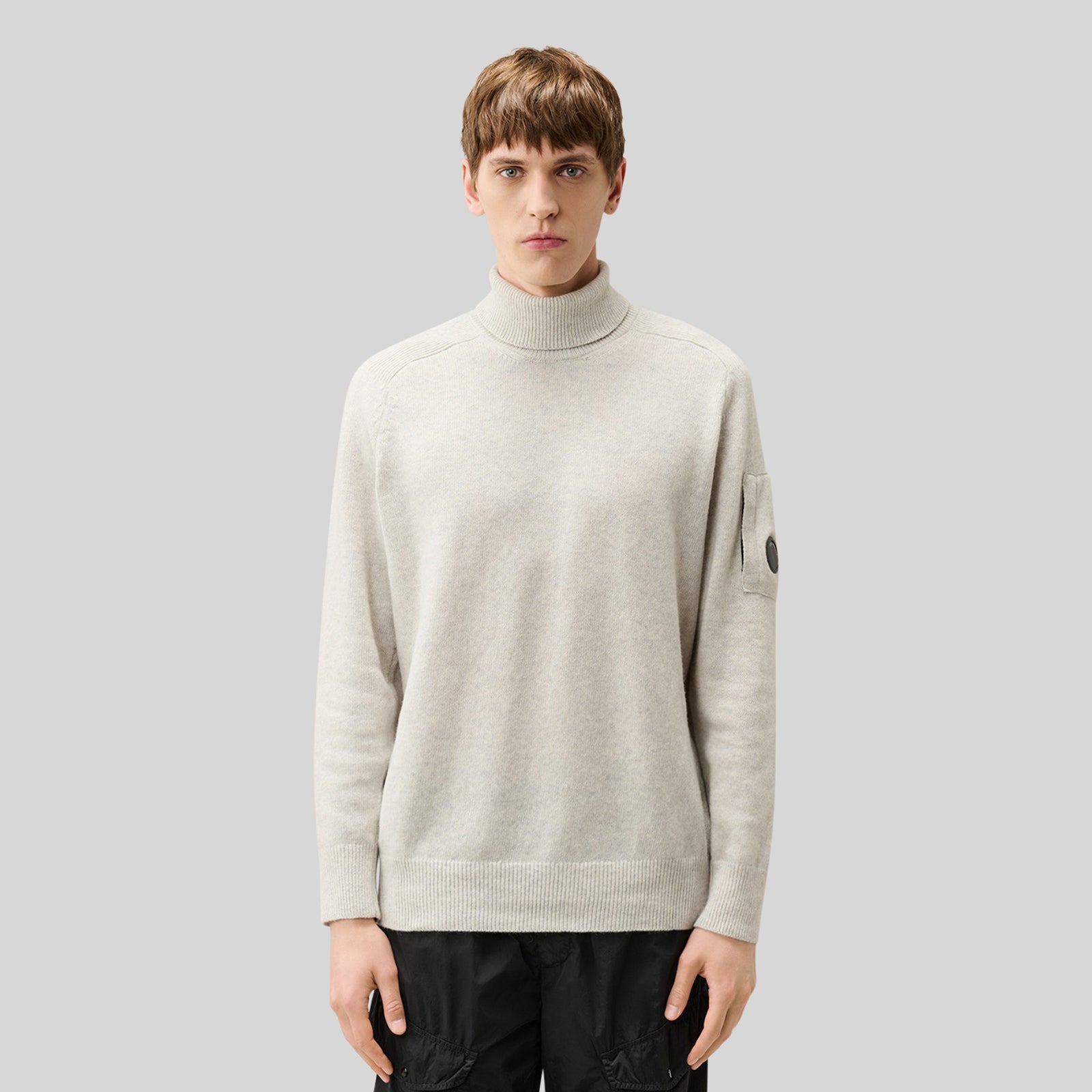 C.p. Company Maglia Lambswool Grs Turtleneck Bianco Off Uomo - 5