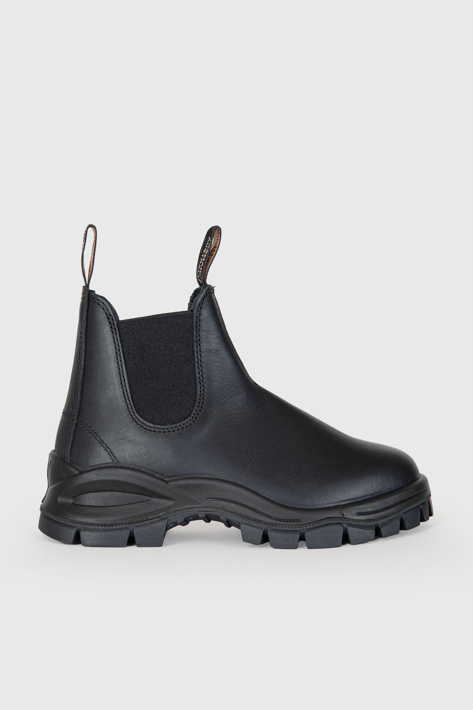 2240 Black Leather Lug Chelsea Boot - 1