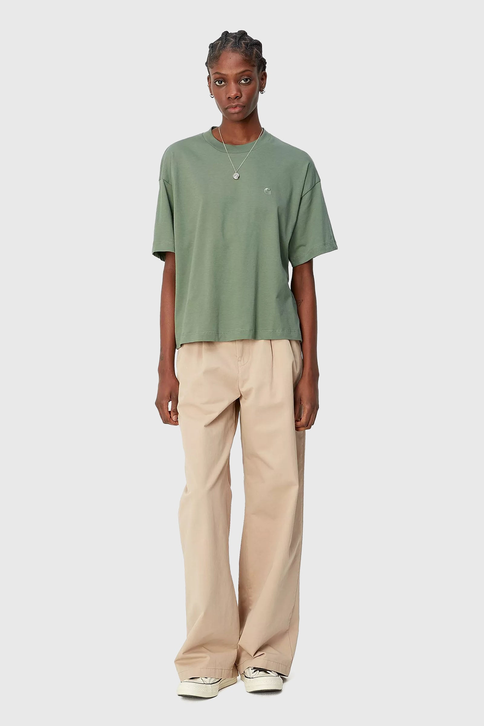 Carhartt Wip W' S/s Chester T-shirt Verde Donna - 2