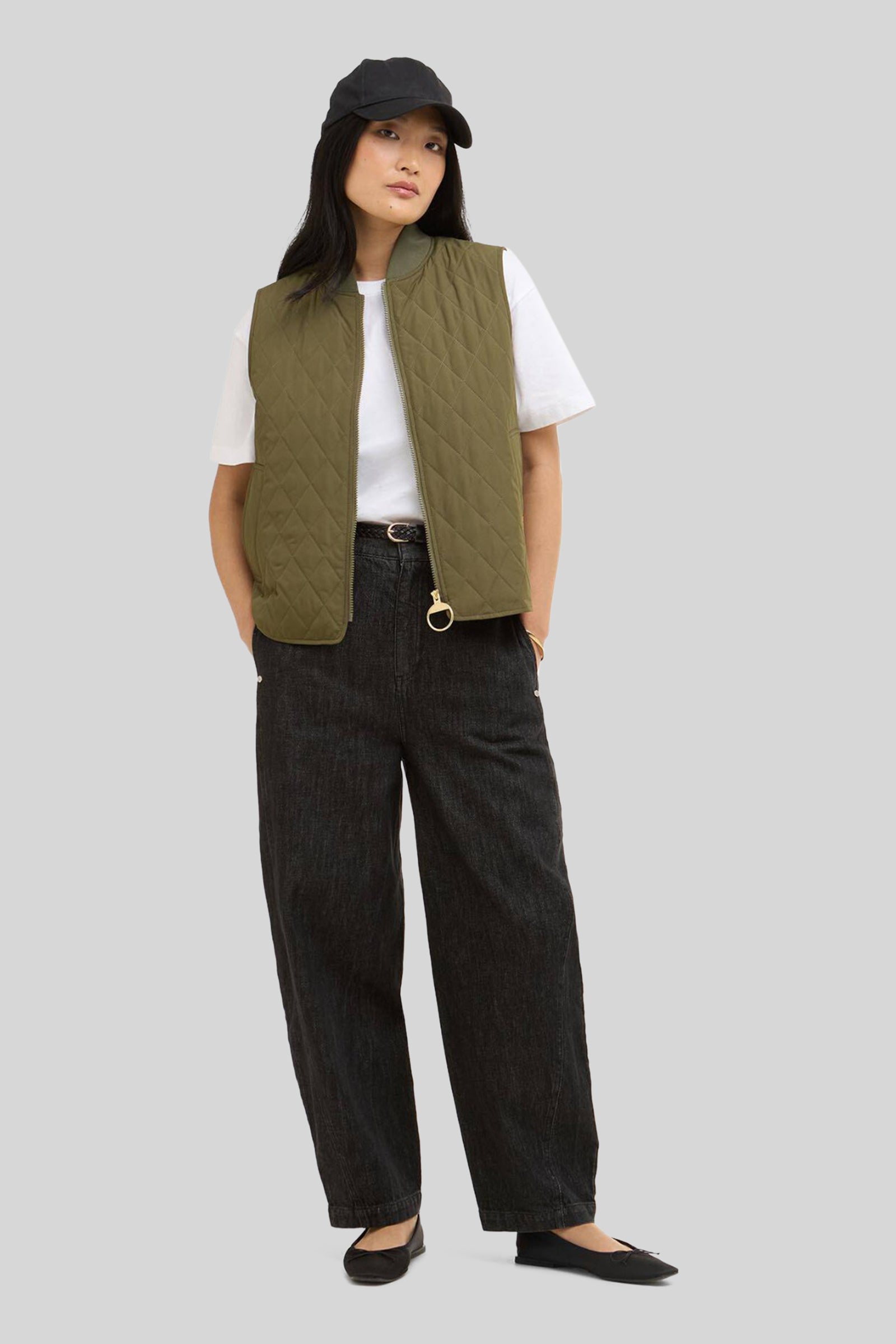 Barbour Gilet Roeburn Verde Donna - 2