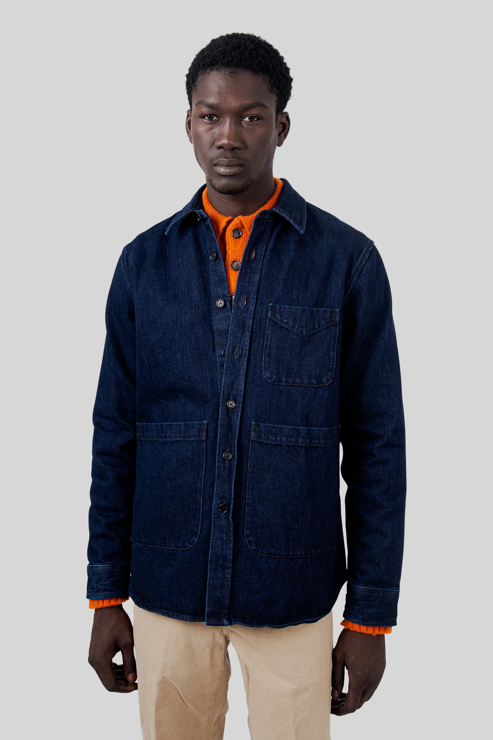 Aspesi Camicia Ut Denim Blu Medio Uomo - 4