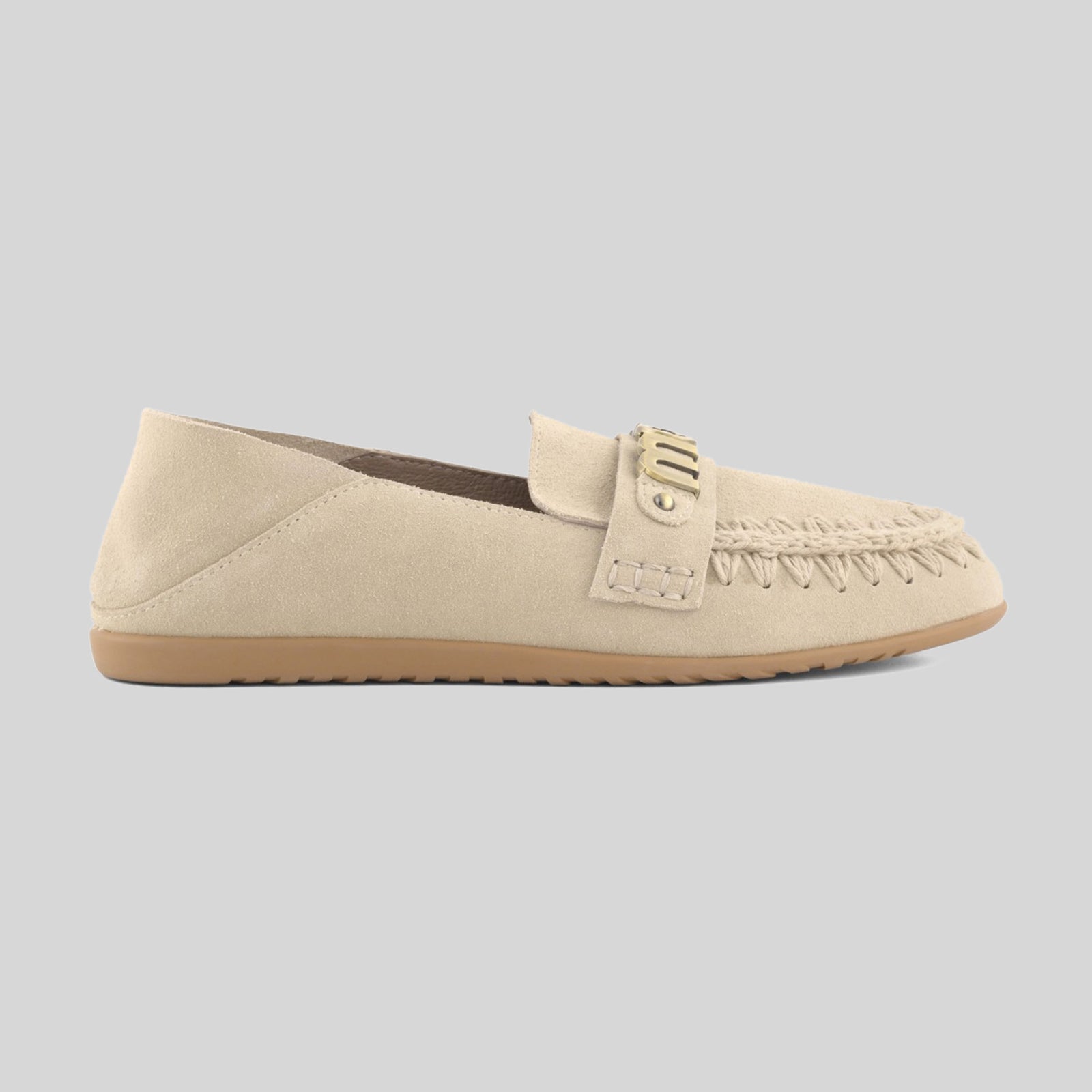 Mou Ballerina Slip-on Suede Beige Donna - 6