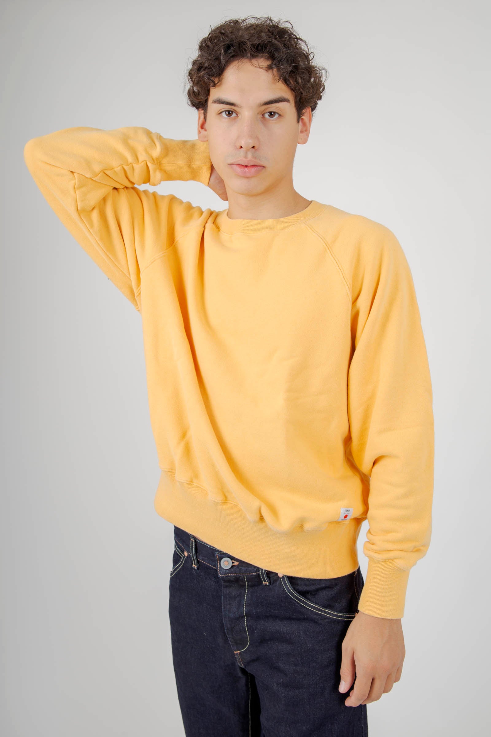 Edwin Felpa Raglan Crew Japan Giallo Uomo - 6