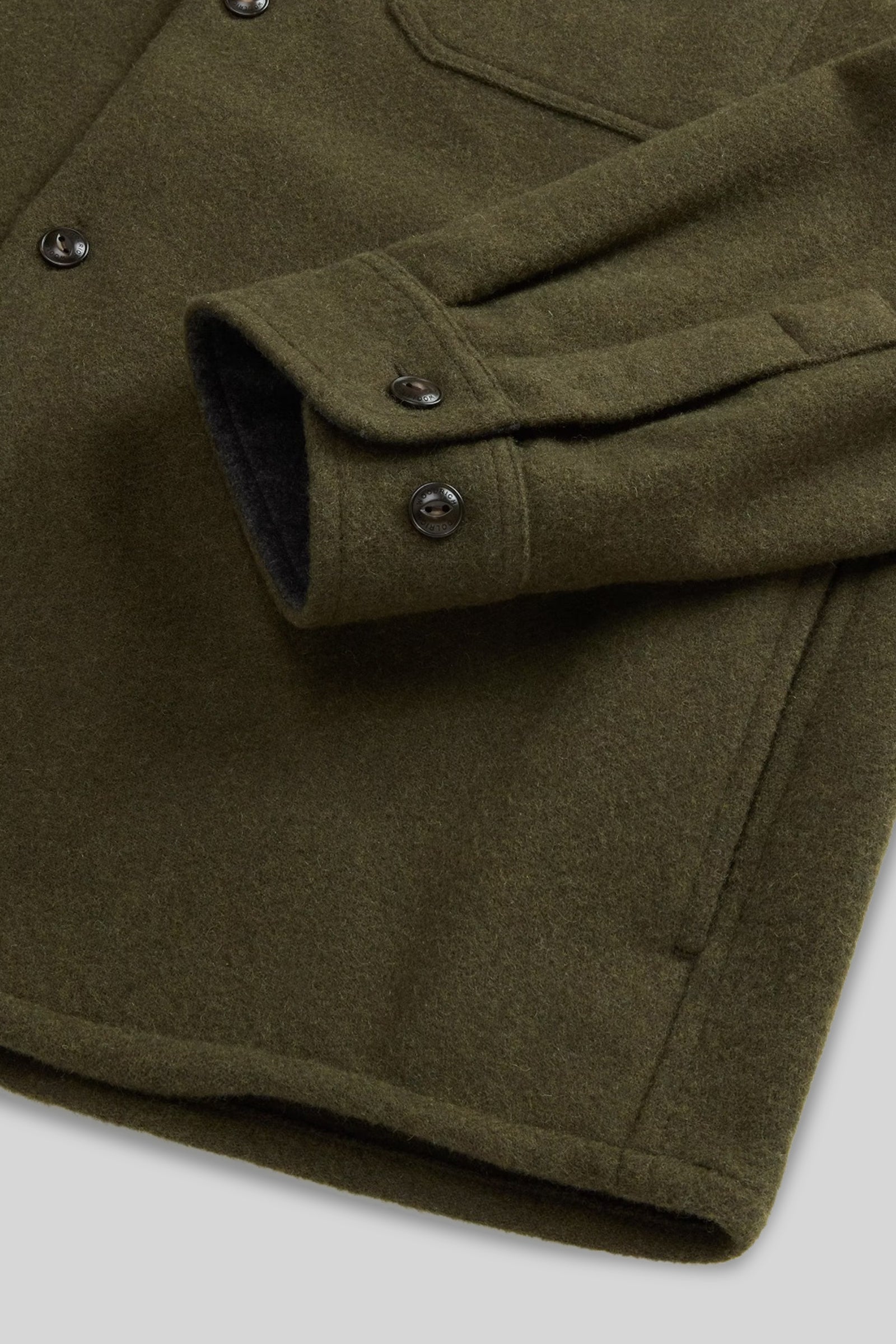 Woolrich Woolen Mills Ranger Overshirt Verde Militare Uomo - 6