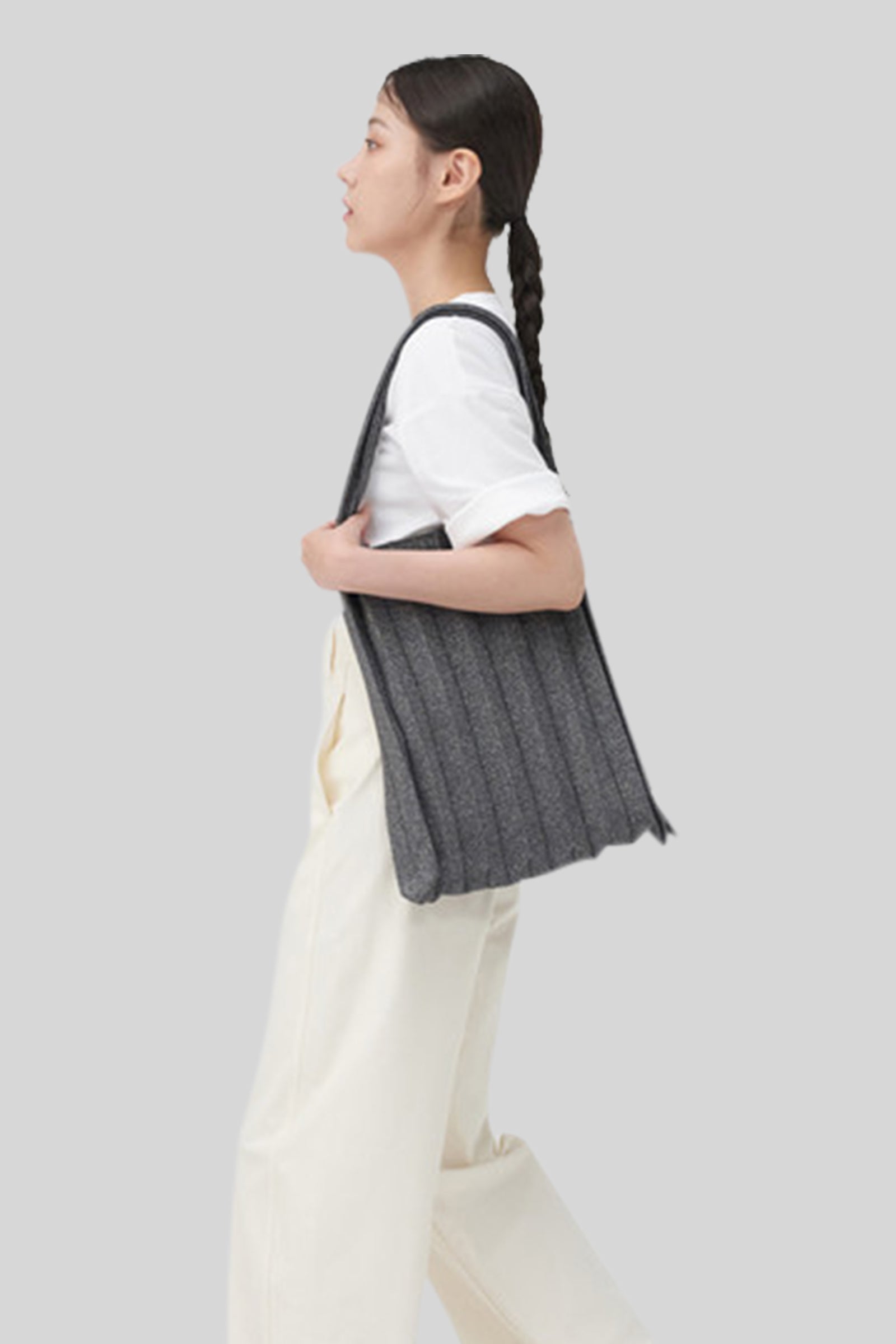 Pleatsmama New Shoulder Bag Glitter Grigio Donna - 2