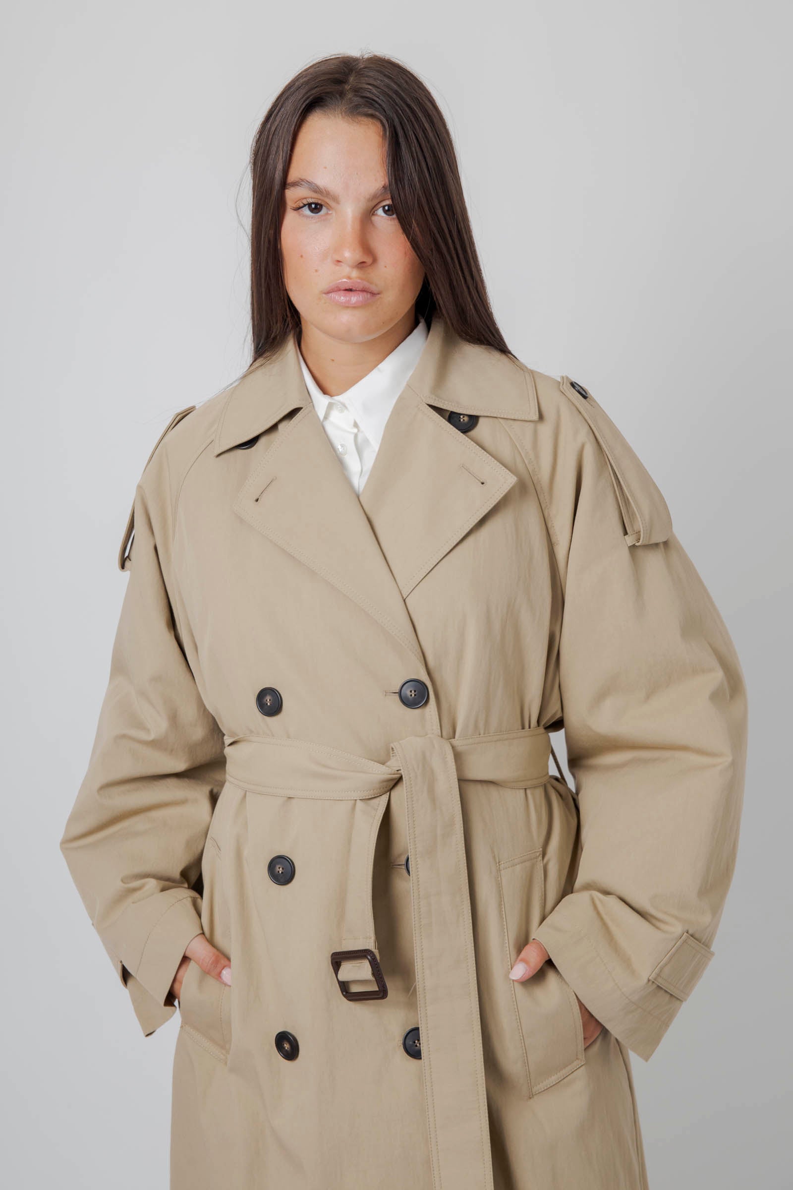 Max Mara Weekend Trench In Gabardina Ghia Beige Donna - 1