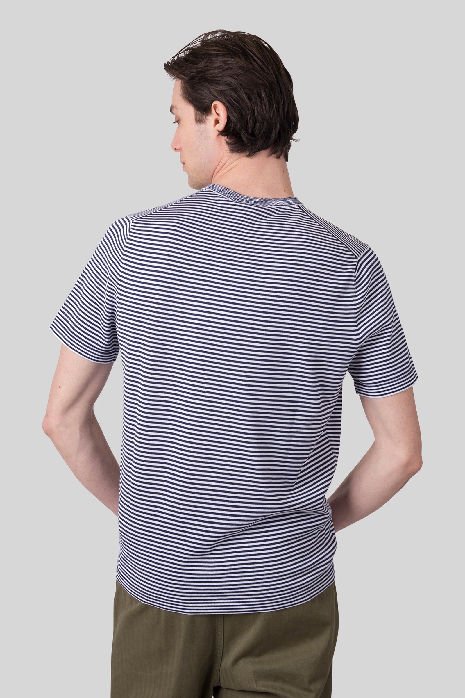 Aspesi T-shirt Misto Lino Seta Cotone Bianco/blu Uomo - 4