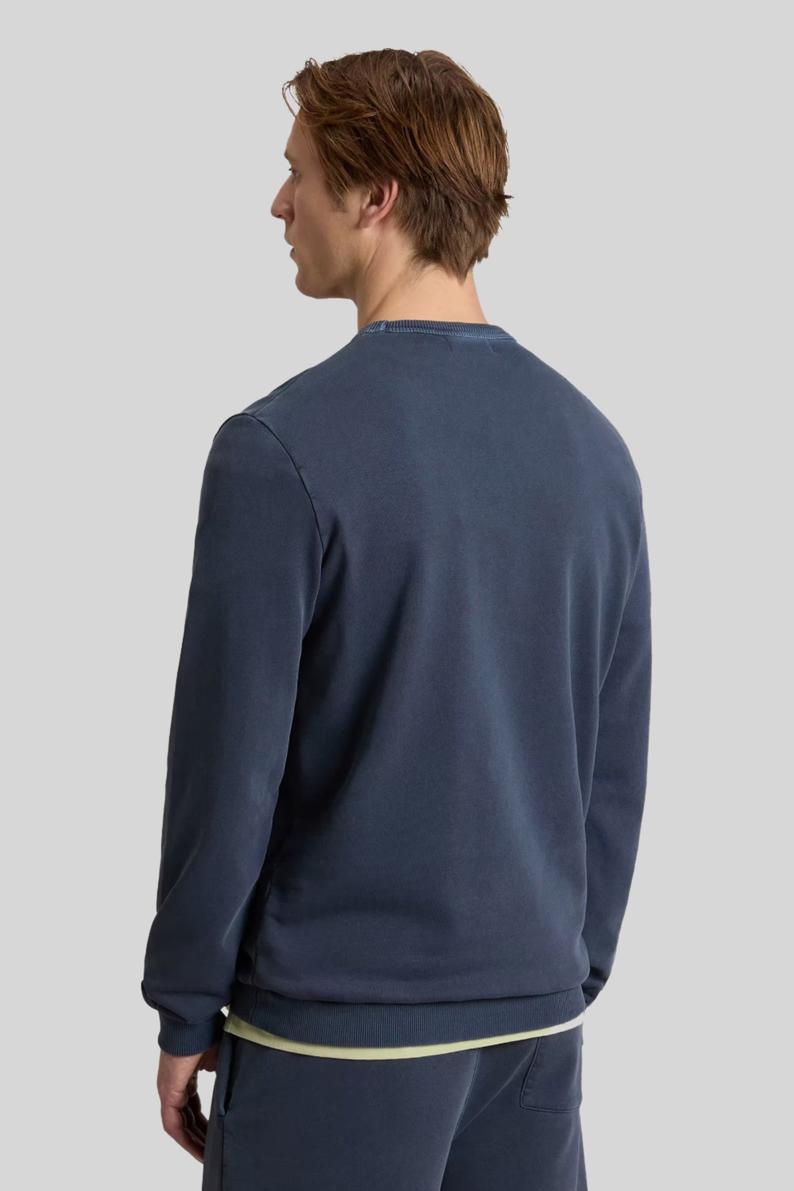 Woolrich Felpa Garment Dyed Logo Blu Uomo - 3