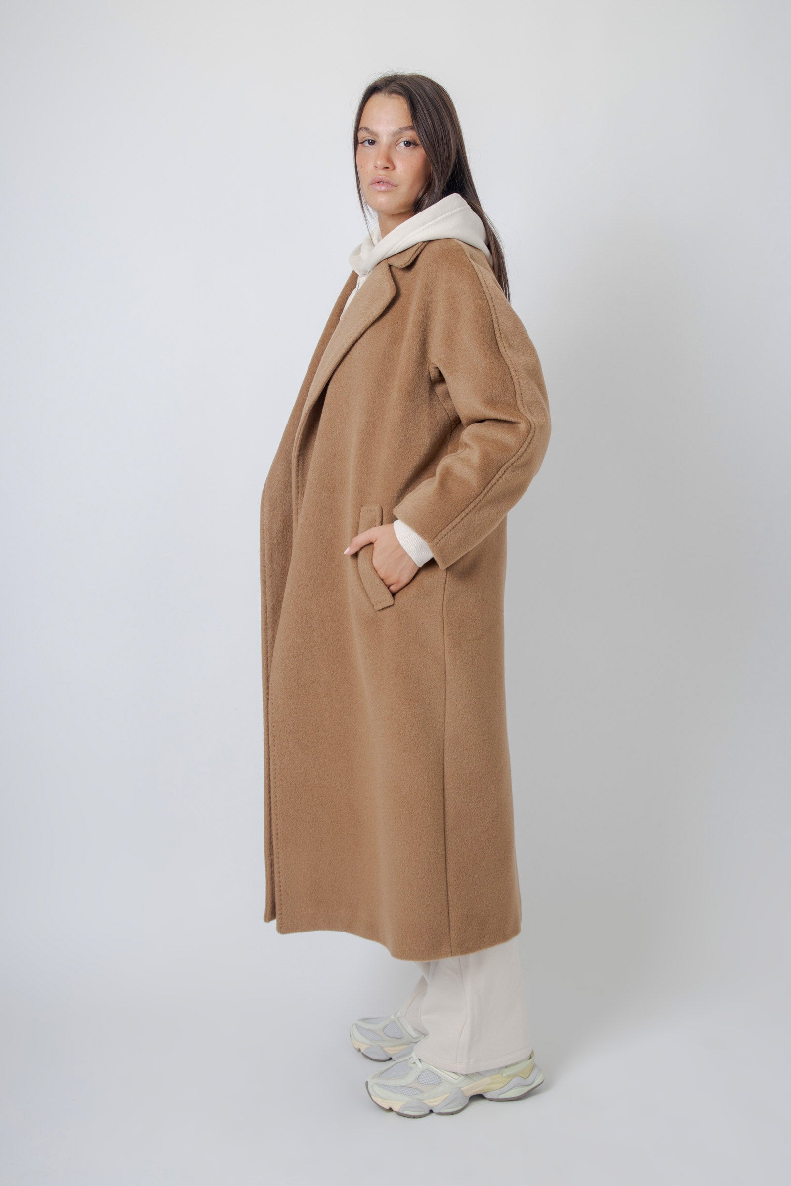 Max Mara Weekend Cappotto Lungo Tempera In Lana E Alpaca Cammello Donna - 6