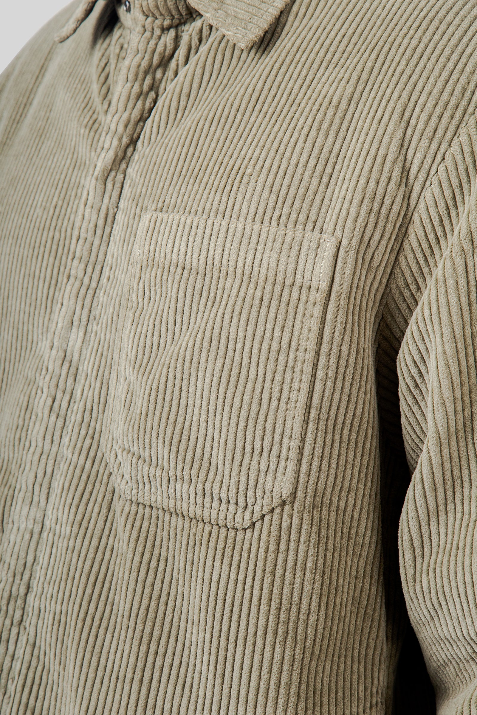 C.p. Company Overshirt Padded In Corduroy 350 Verde Salvia Uomo - 7