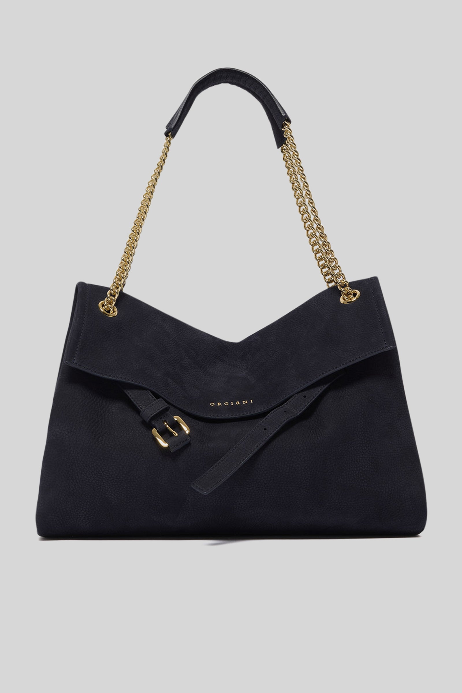 Orciani Borsa Venus Midi In Pelle Nabuk Blu Donna - 2