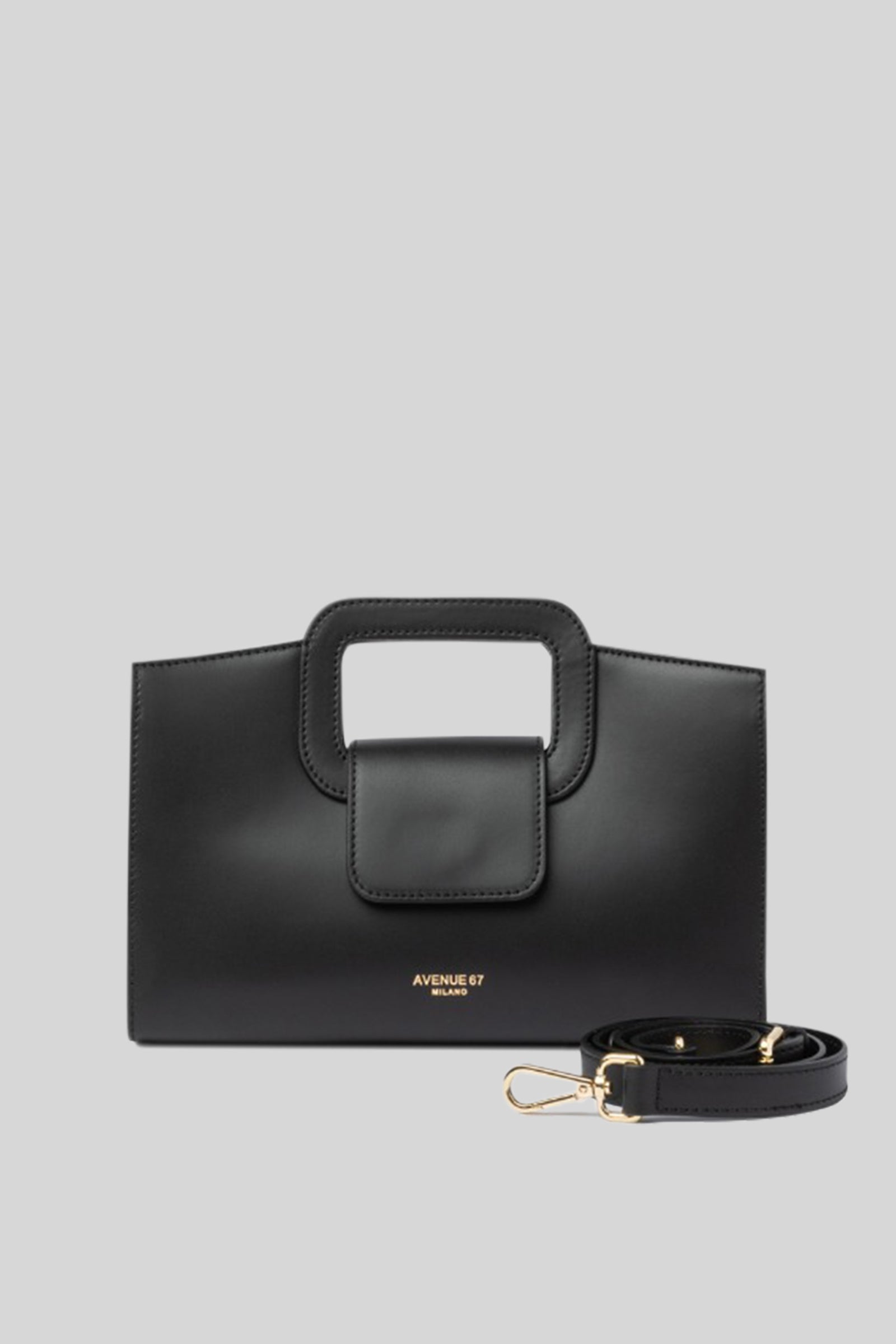 Square Leather Clutch Bag - 1