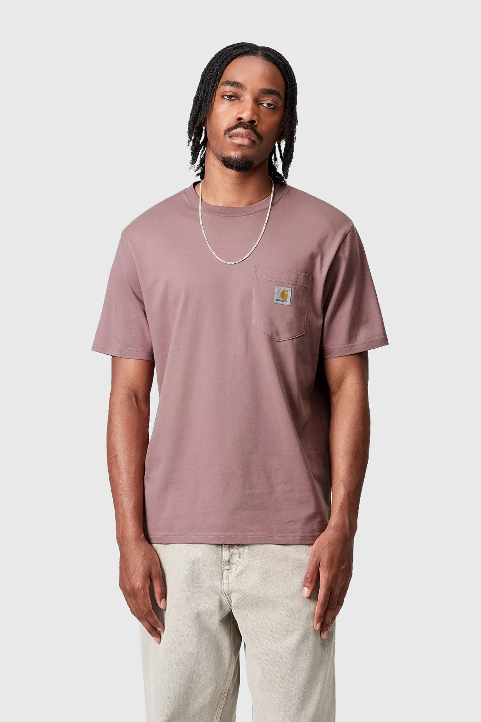 Carhartt Wip T-shirt S/s Pocket Rosa Antico Uomo - 1