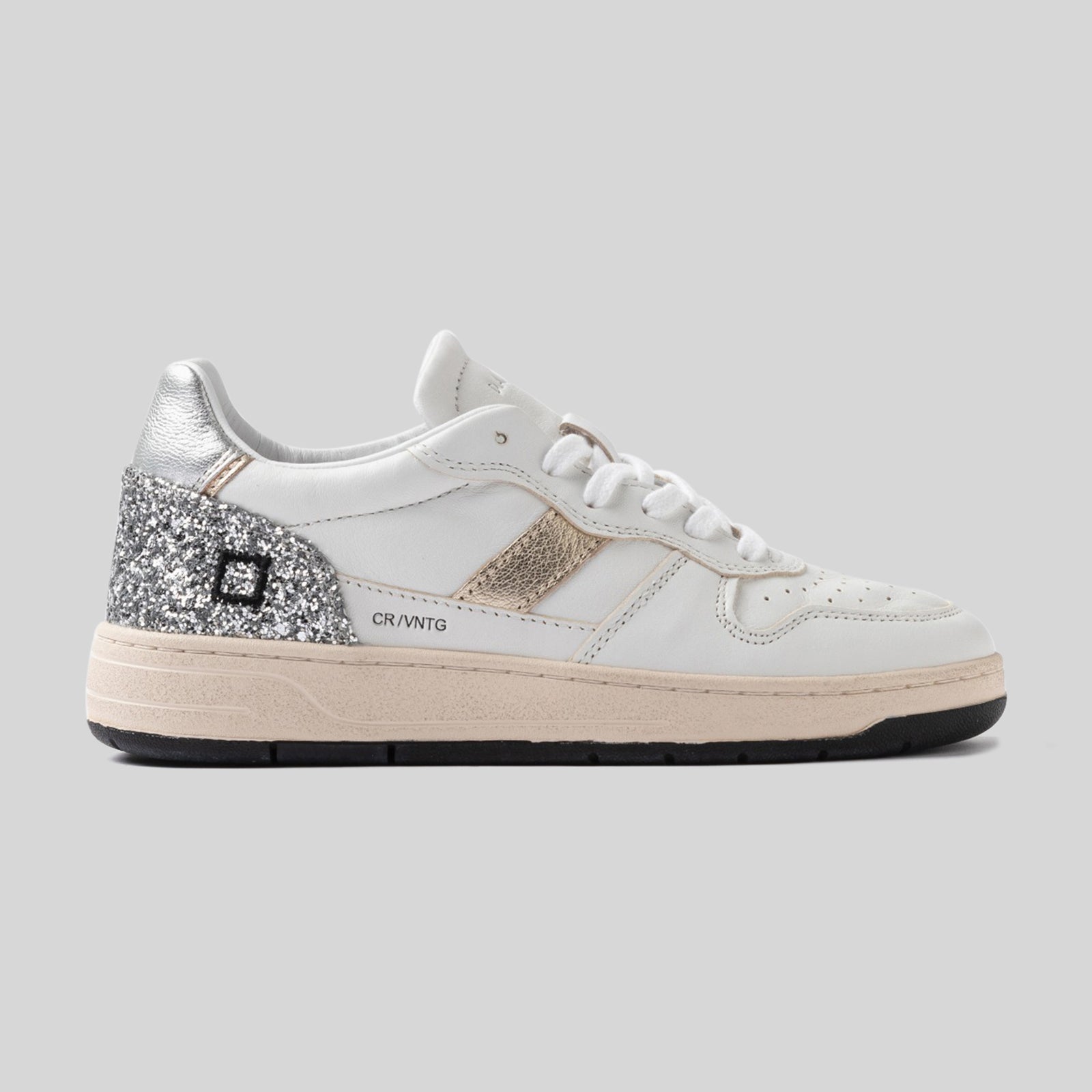 D.a.t.e. Sneaker Court 2.0 Vintage Calf Bianco/argento Donna - 6