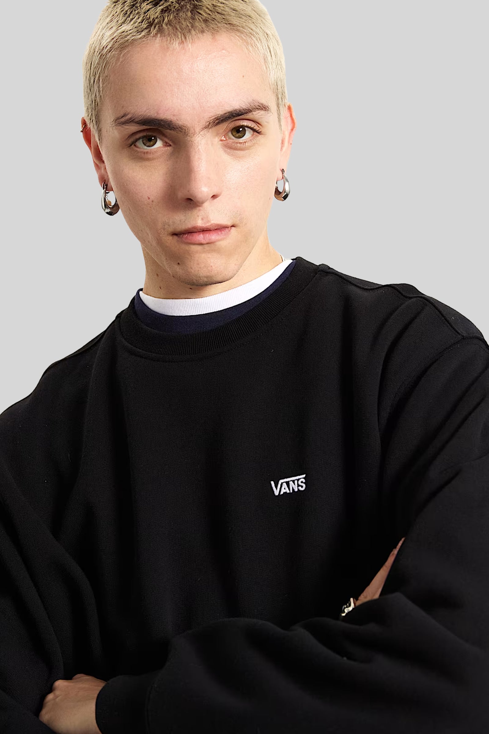 Vans "off The Wall" Felpa Crew Left Chest Ii Nero Uomo - 2