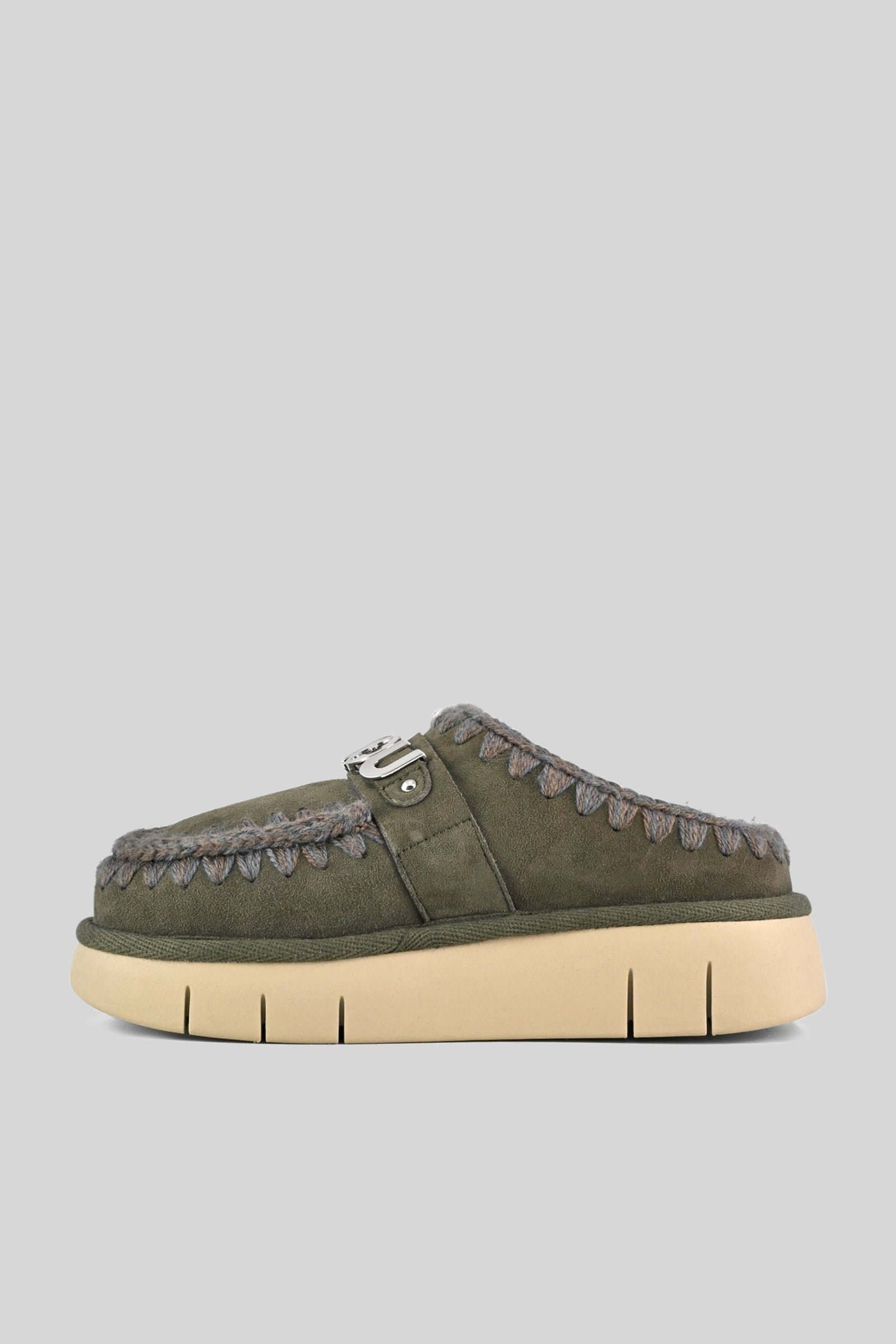 Mou Bounce Clog Metal Logo Verde Oliva Donna - 5